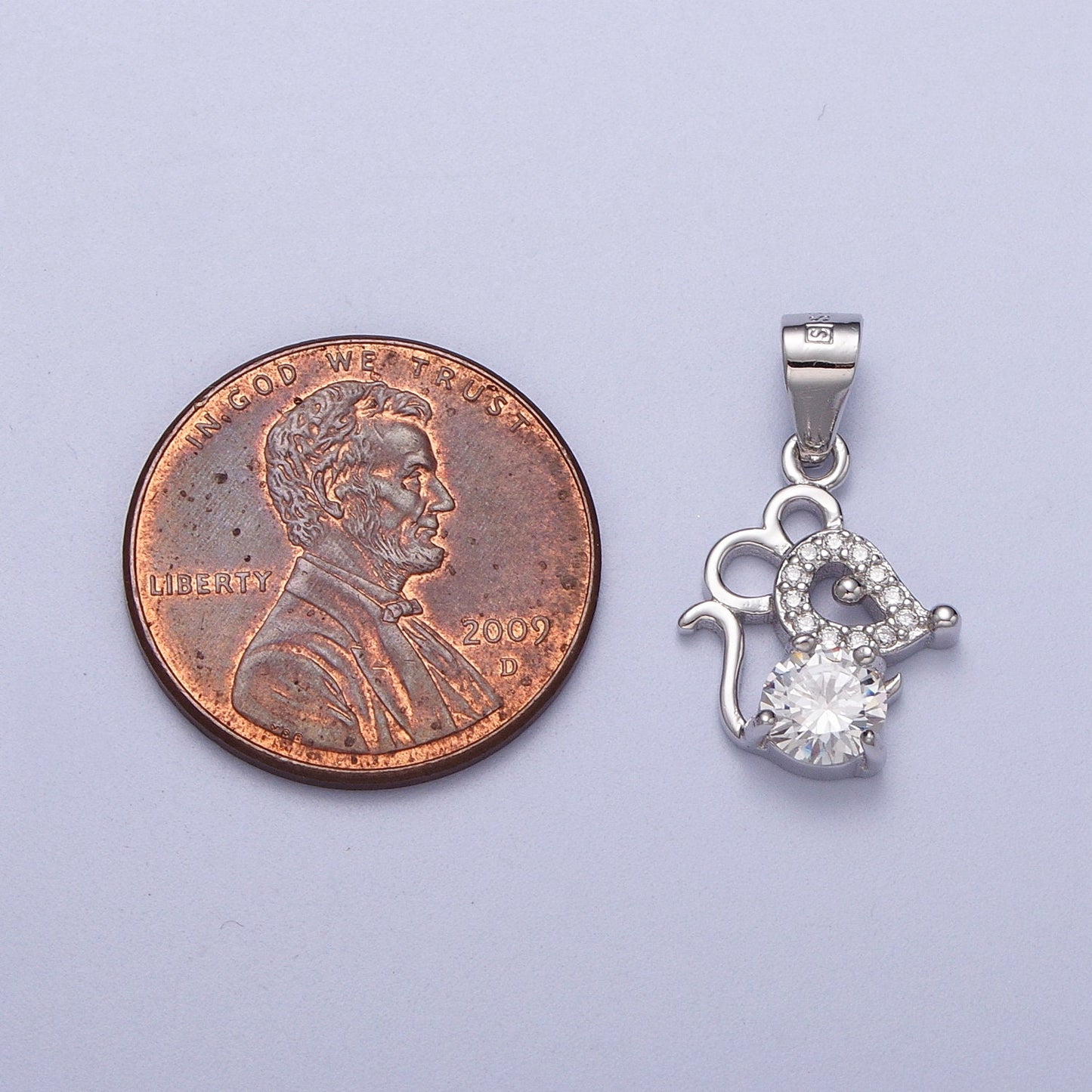 S925 Sterling Silver Mouse Charm, Animals Jewelry, Mouse Charm, Mouse Necklace Bracelet Earring Charm Cubic Mouse Pendant SL-392