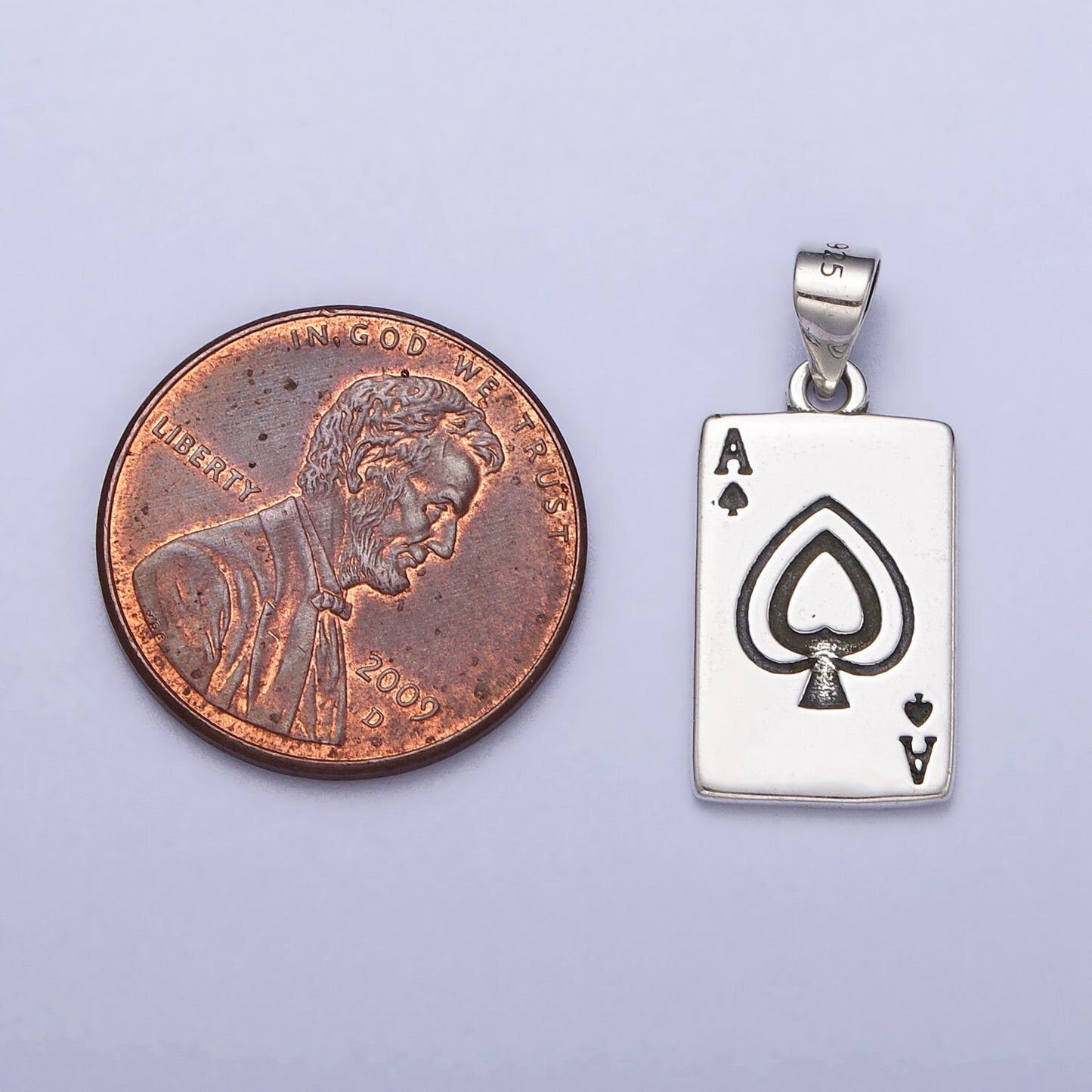 Dainty Sterling Silver Ace of Spades Pendant Silver Poker Card Gift S925 Pendant for Women Men Necklace Bracelet Component SL-393