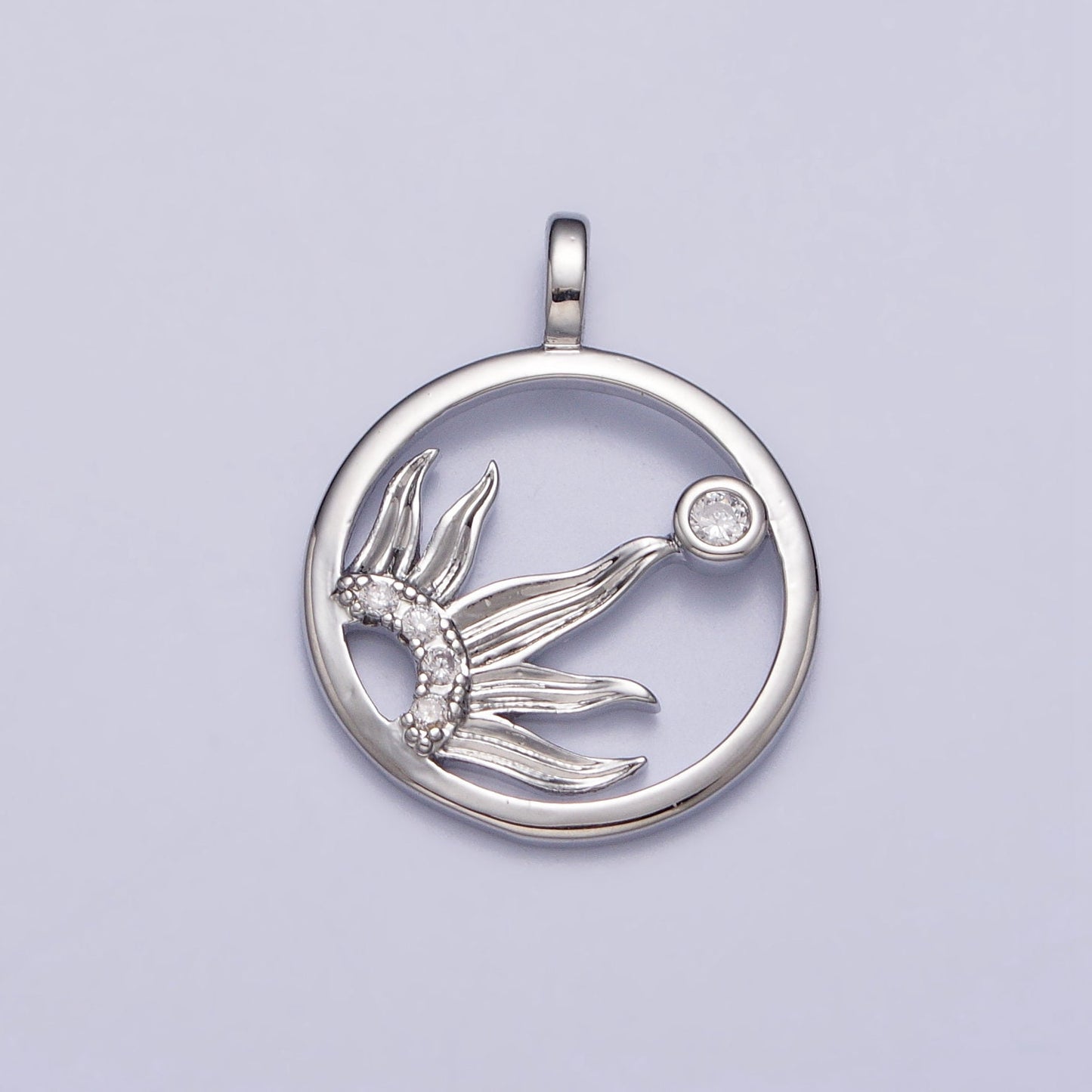Dainty Sunshine Charm 16K Gold Filled Sun rays pendant, Silver Sun Charm Celestial Jewelry for Bracelet Necklace Component AC117