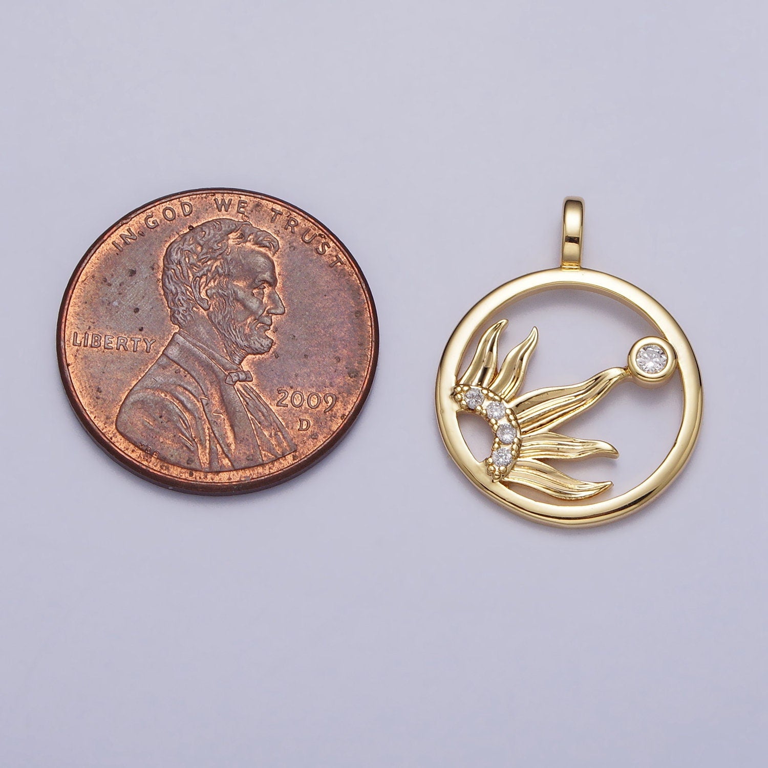 Dainty Sunshine Charm 16K Gold Filled Sun rays pendant, Silver Sun Charm Celestial Jewelry for Bracelet Necklace Component AC117