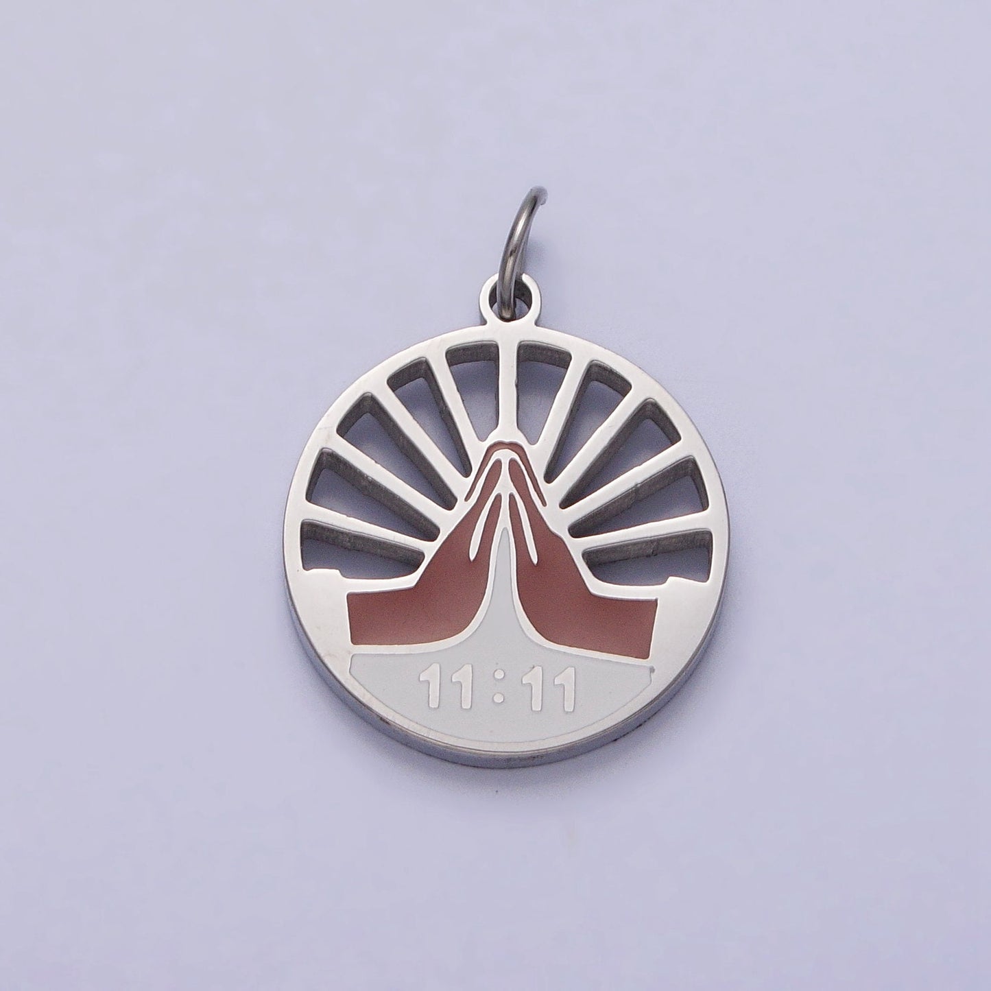 1111 Gold Angel Number Charm Wish Lucky Number for Necklace Bracelet Component Stainless Steel Jewelry Finding AB1102