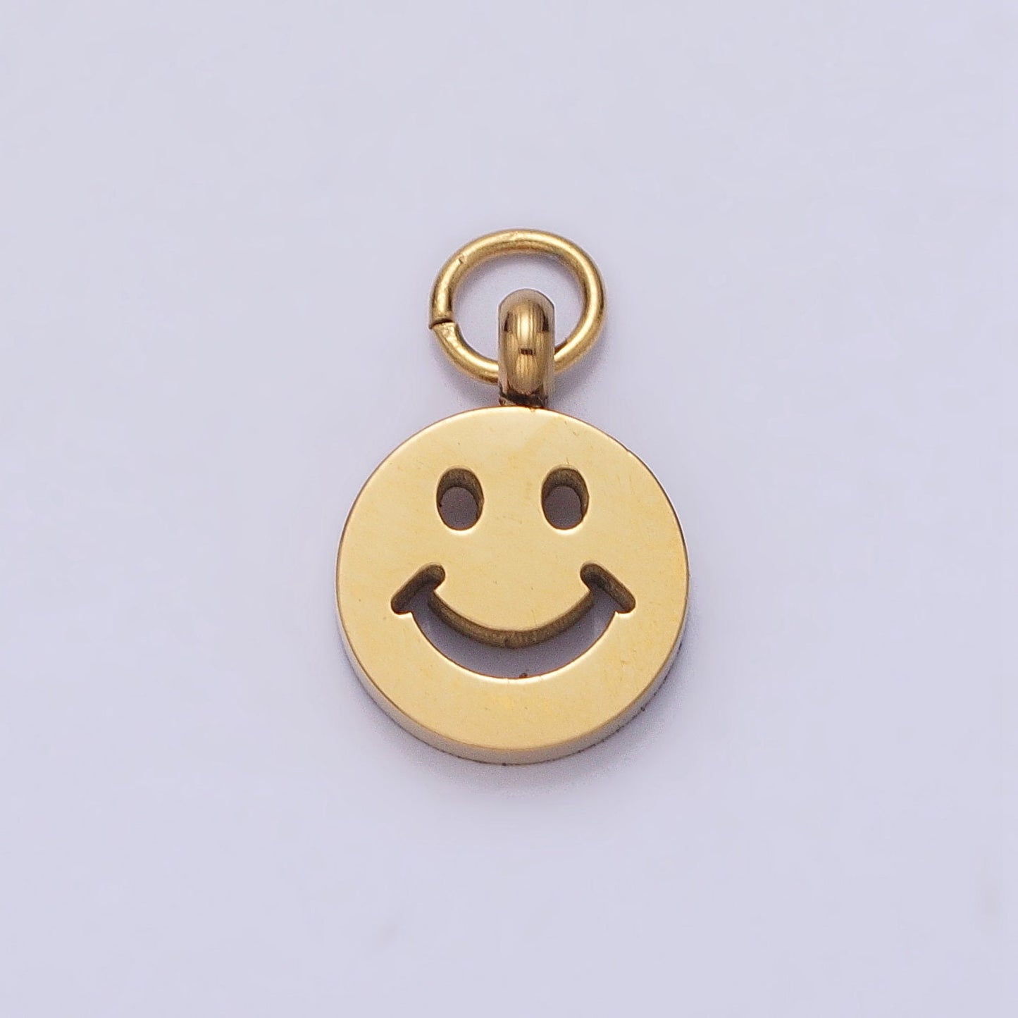 Gold Face Charm for Bracelet Earring Necklace Happy Face Emoji Pendant WATERPROOF Stainless Steel Findings For Jewelry Making P-882 P-883