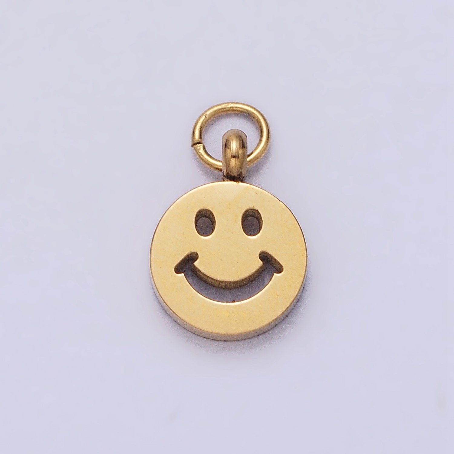Gold Face Charm for Bracelet Earring Necklace Happy Face Emoji Pendant WATERPROOF Stainless Steel Findings For Jewelry Making P-882 P-883