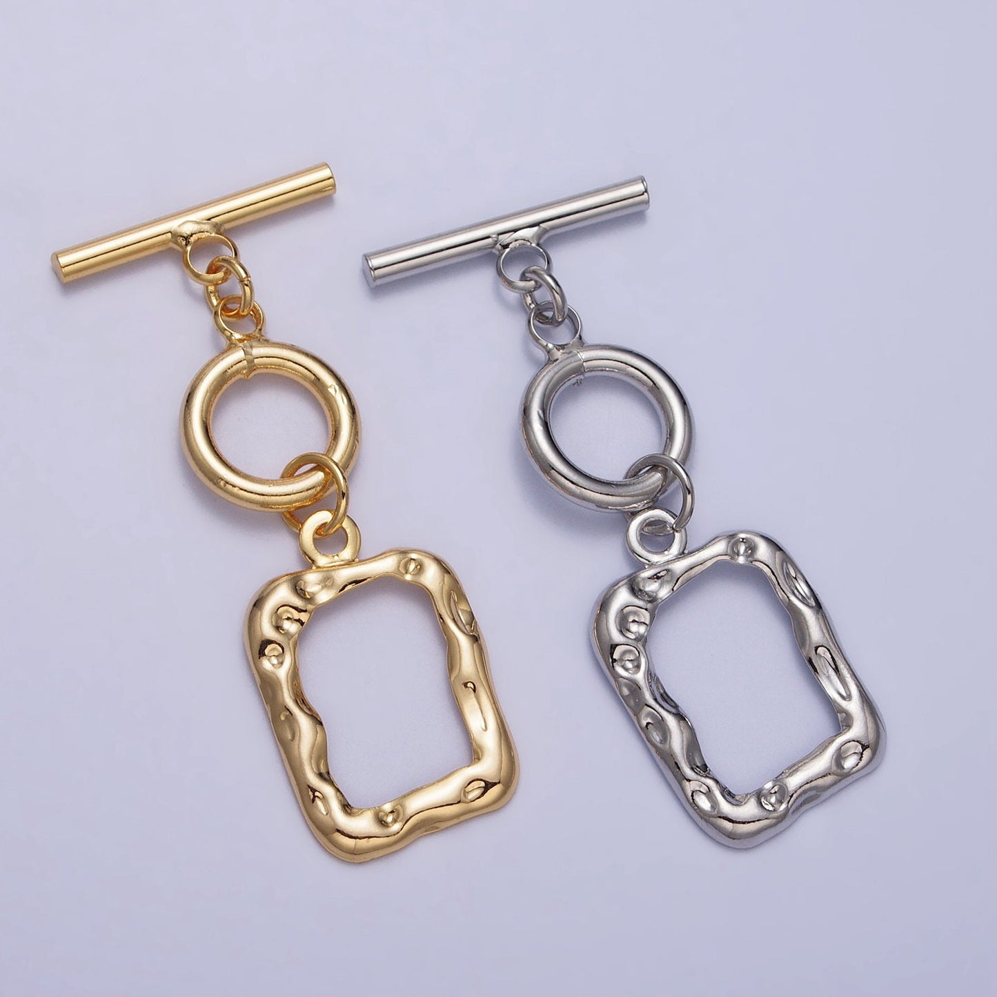 Abstract Rectangle Toggle Clasp Dainty OT Gold Clasp Silver Rustic Fancy Toggle Clasp for DIY Jewelry Making Supply Findings Z095