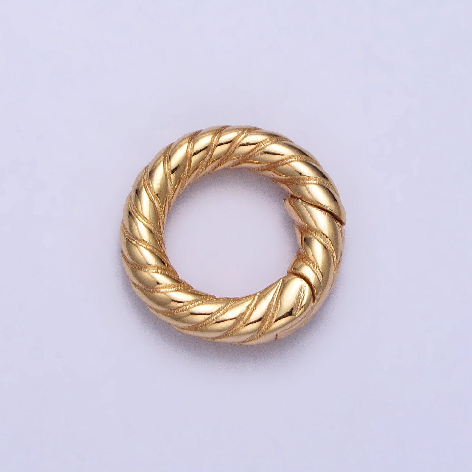 24K Gold Plated Spring Clasp, 15mm Small Gold Spring Carabiner Clasp, Dainty Minimalist Clasp for Jewelry Making z065