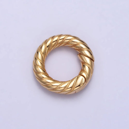 24K Gold Plated Spring Clasp, 15mm Small Gold Spring Carabiner Clasp, Dainty Minimalist Clasp for Jewelry Making z065