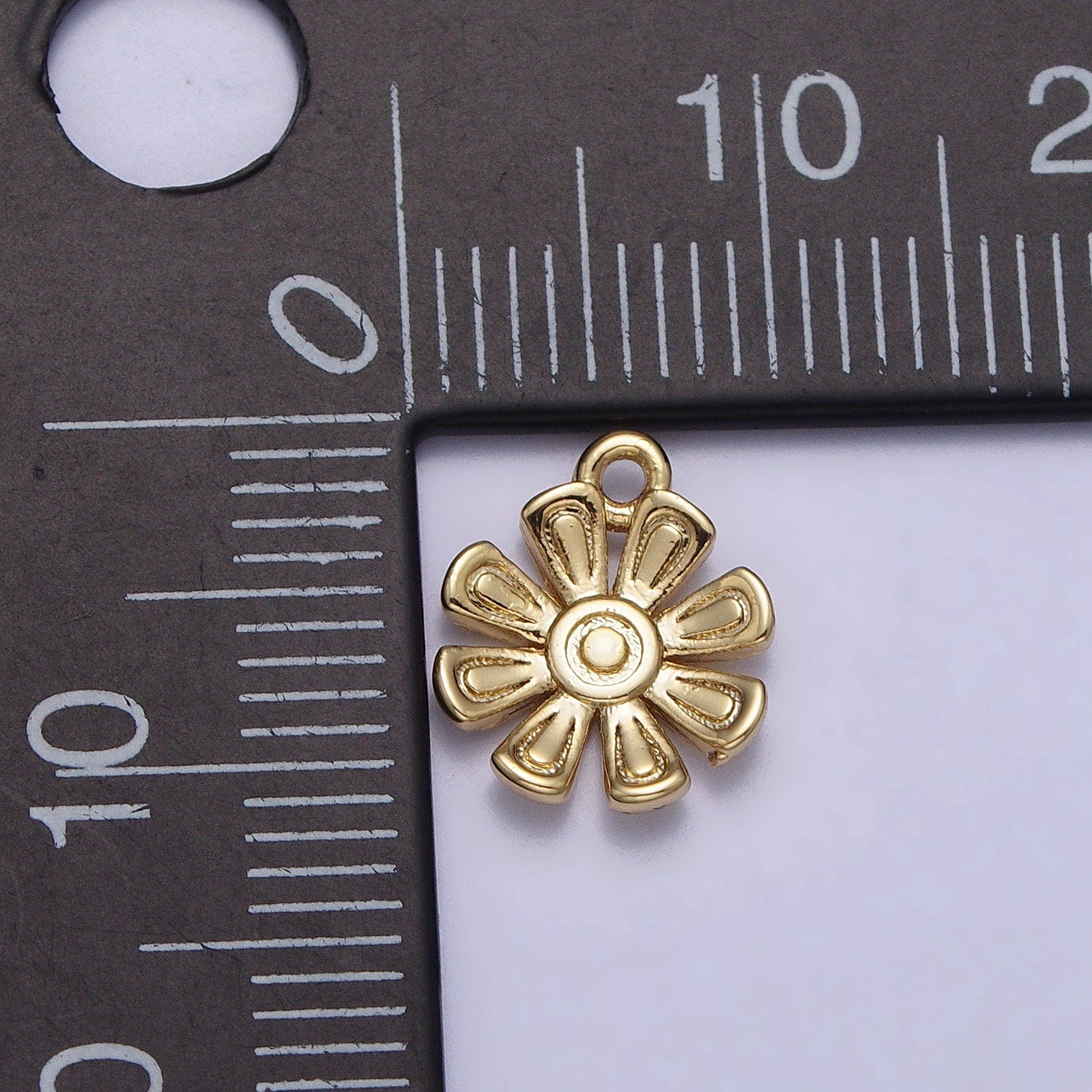 Tiny Mini Gold Flower Charm Pendant, Small Floral Pendant 14K Gold Filled Small Flower Necklace Earring Bracelet Jewelry Making AC335