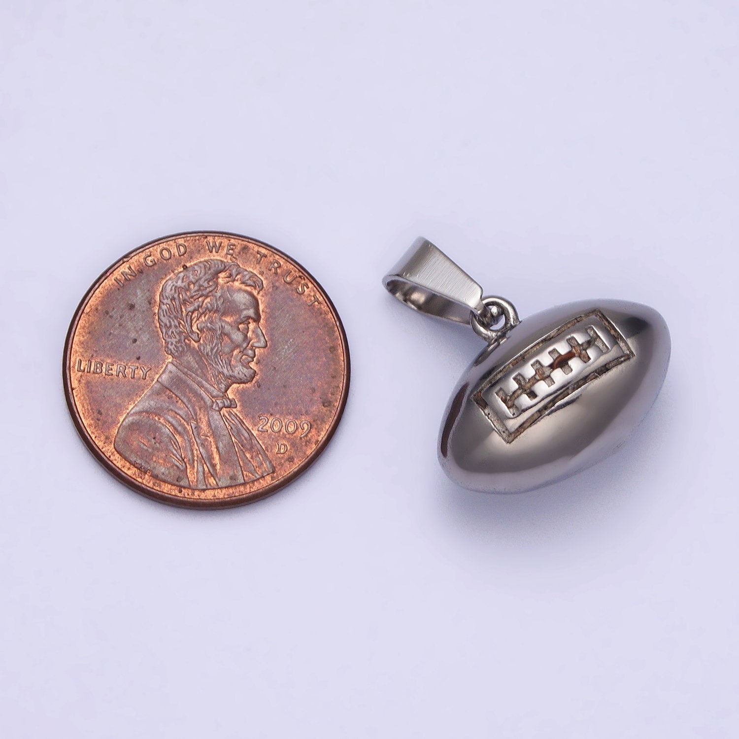 American Football Ball Team Sport Player Game Fan Charm Pendant Necklace Stainless Steel Ball Charm J710