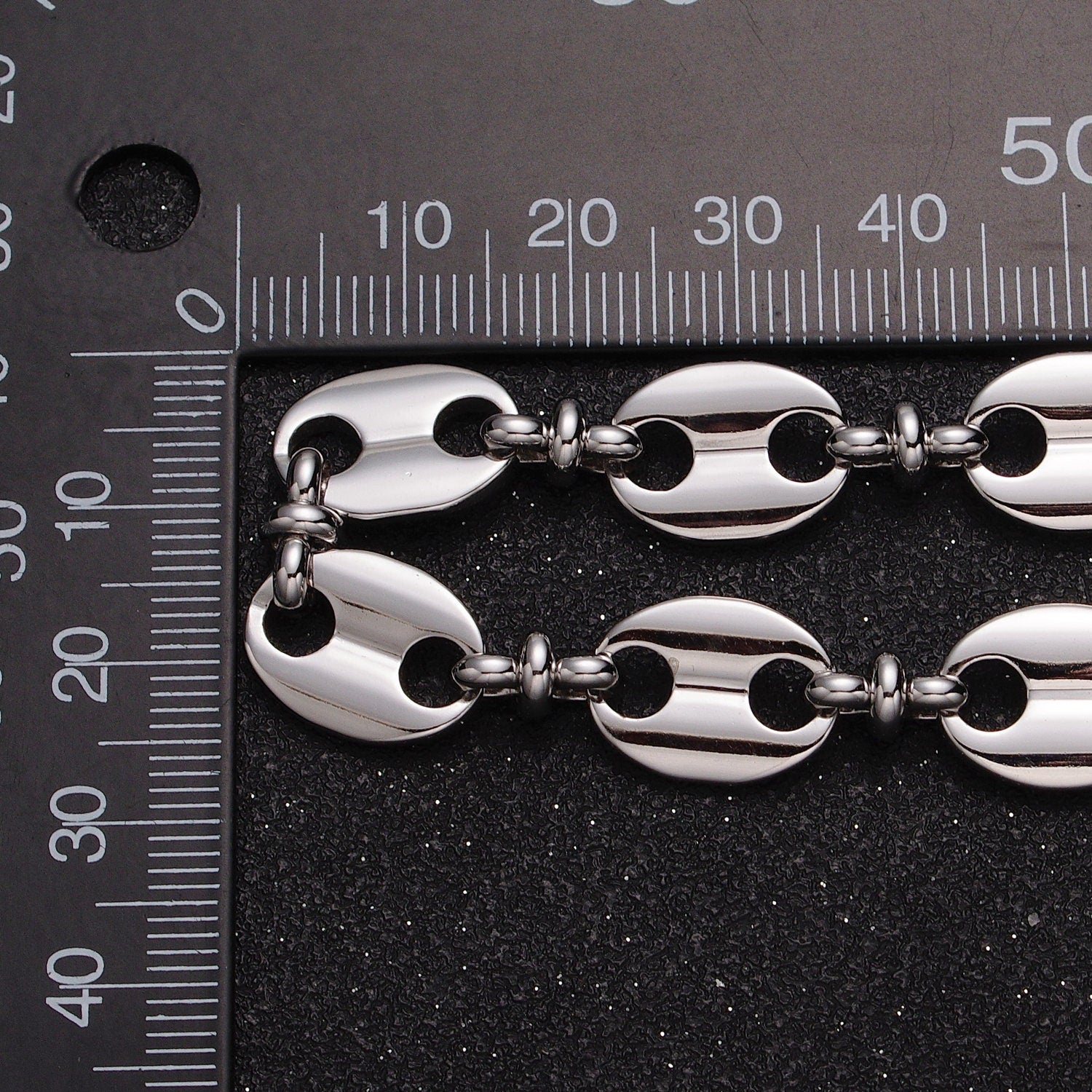 Bold Silver Anchor Chain Chunky Mariner Link Chain Necklace Thick width 11 mm for Statement Jewelry 23.5 Inch Necklace for Men Women Unisex