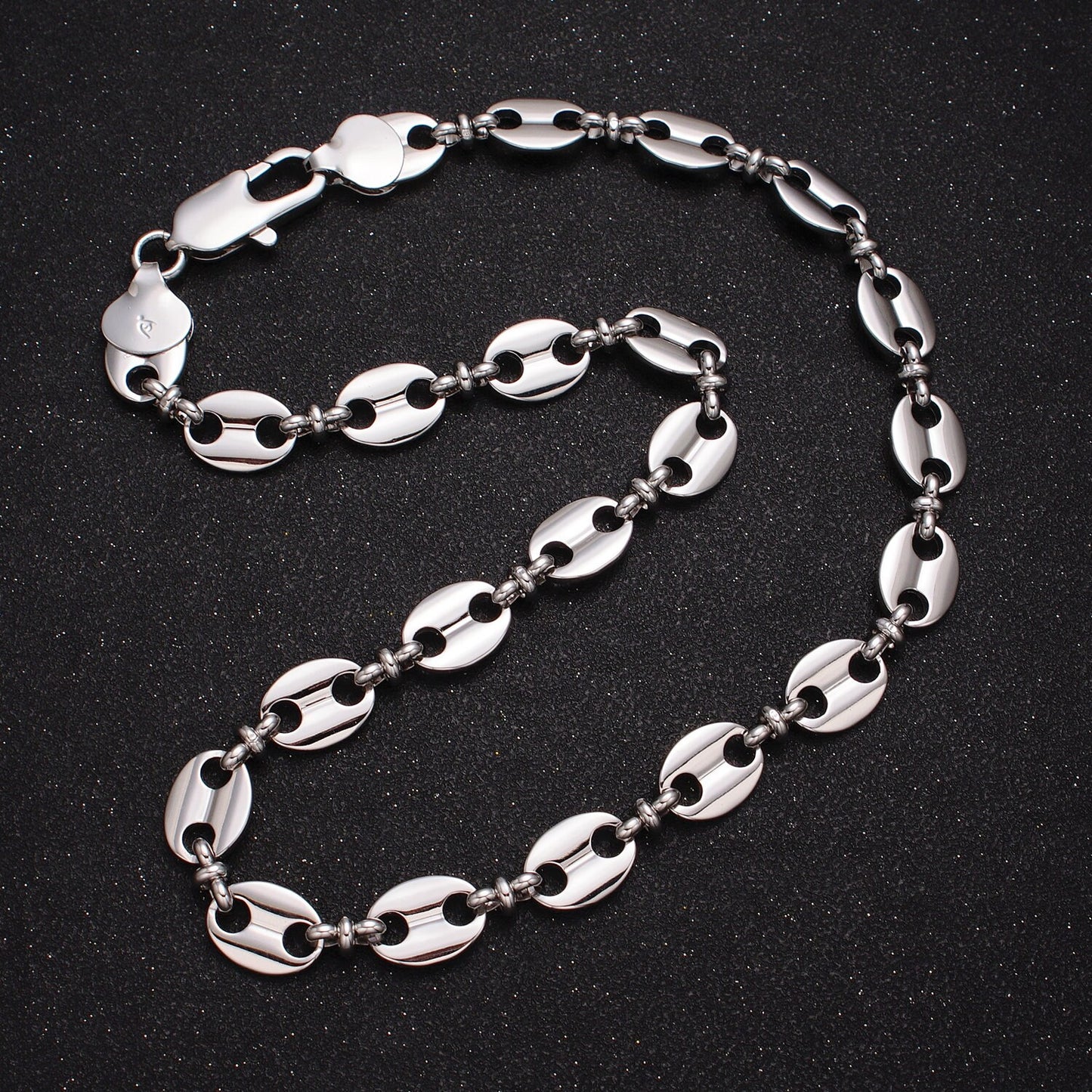Bold Silver Anchor Chain Chunky Mariner Link Chain Necklace Thick width 11 mm for Statement Jewelry 23.5 Inch Necklace for Men Women Unisex