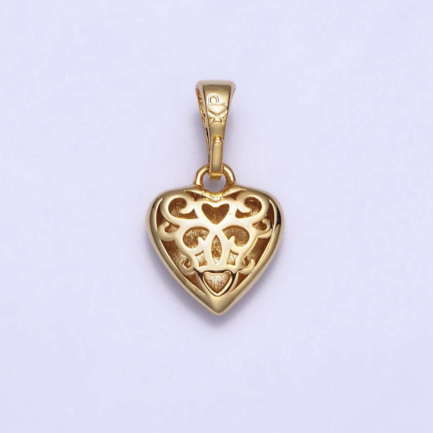 14K Gold Filled Puffy Heart Charm, Gold Love Heart Charms For Bracelet Necklace Earing Jewelry Making Supplies aa-040