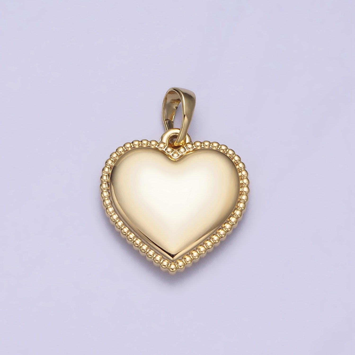 Gold Heart Charms Dainty Valentine Charms 14k Gold Filled Beaded Heart Charm for Necklace Bracelet Earring Supply AA047