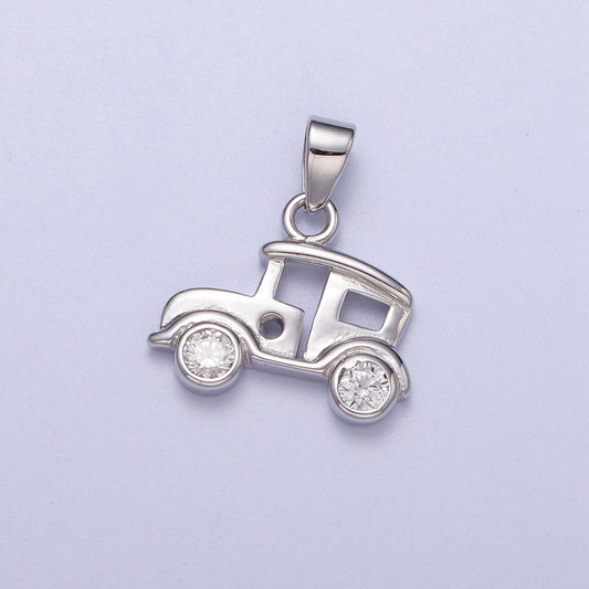 s925 Sterling Silver Car Charm for Necklace Bracelet Pendant Car Antique Car Design Mix Charm for Father Day Gift Idea SL-394