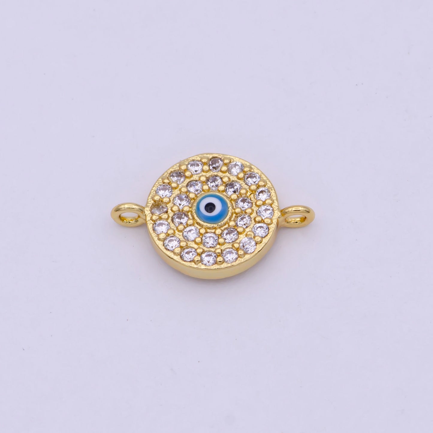Mini Gold Evil Eye Connector for DIY Fashion Jewelry Making Bracelet, Necklace Earring Supply Y-426