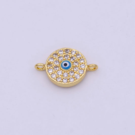Mini Gold Evil Eye Connector for DIY Fashion Jewelry Making Bracelet, Necklace Earring Supply Y-426