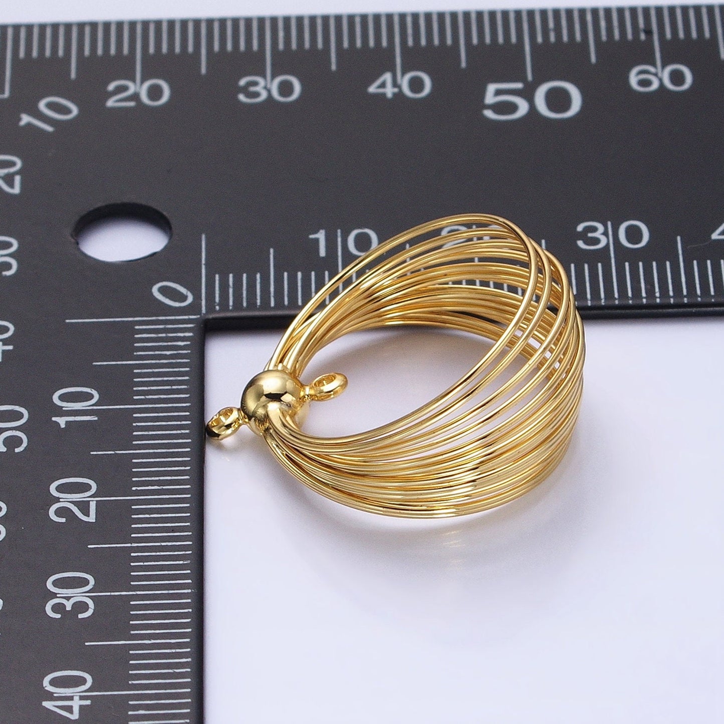 Gold Plated Wire Round Layer Charm for Necklace Earring Component Jewelry Making Z171 Z172