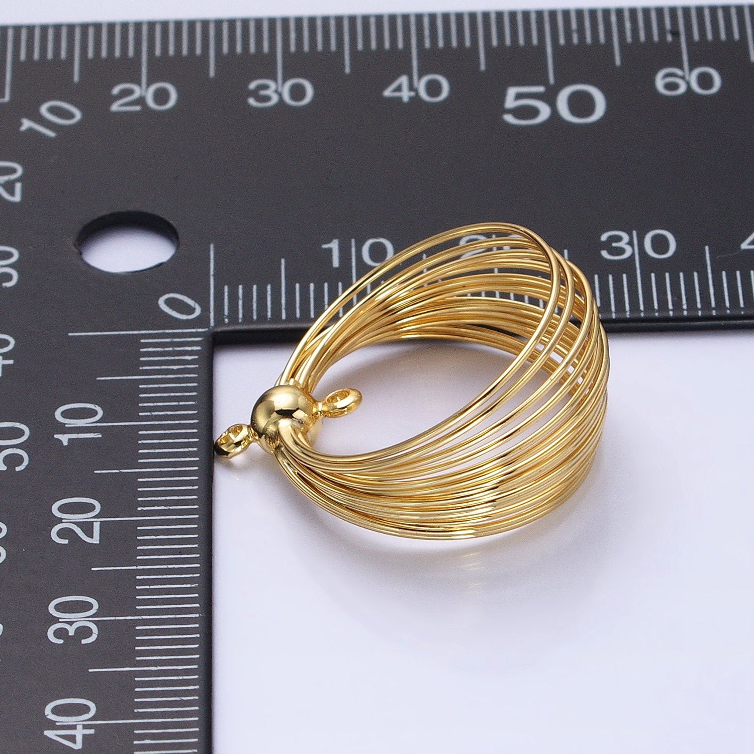 Gold Plated Wire Round Layer Charm for Necklace Earring Component Jewelry Making Z171 Z172