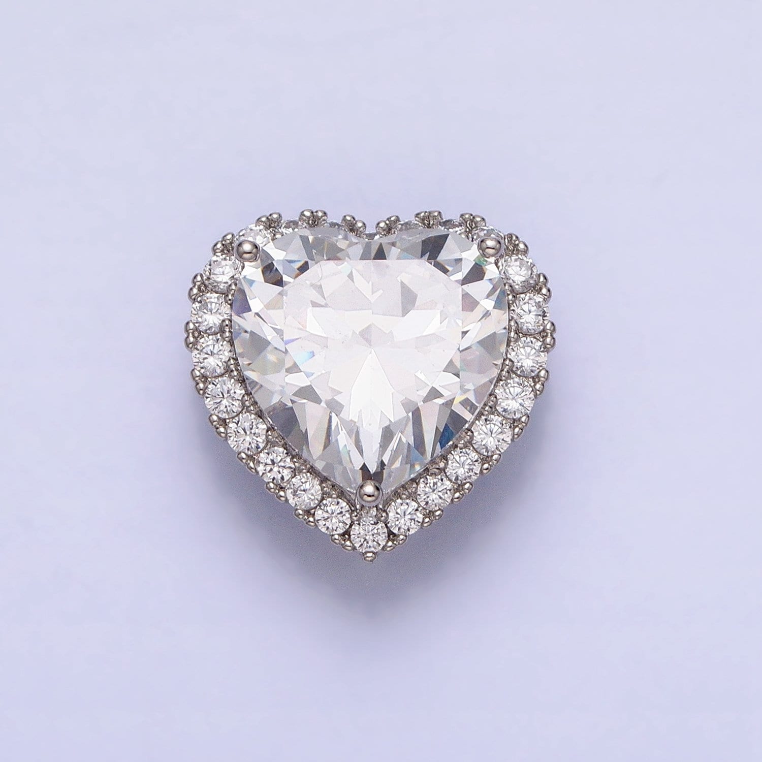 Clear, Pink, Yellow CZ Heart Shaped Spacer Beads, Micro-Pave Heart Charm for Silver Bracelet Necklace Pendants AA245 AA246 AA247