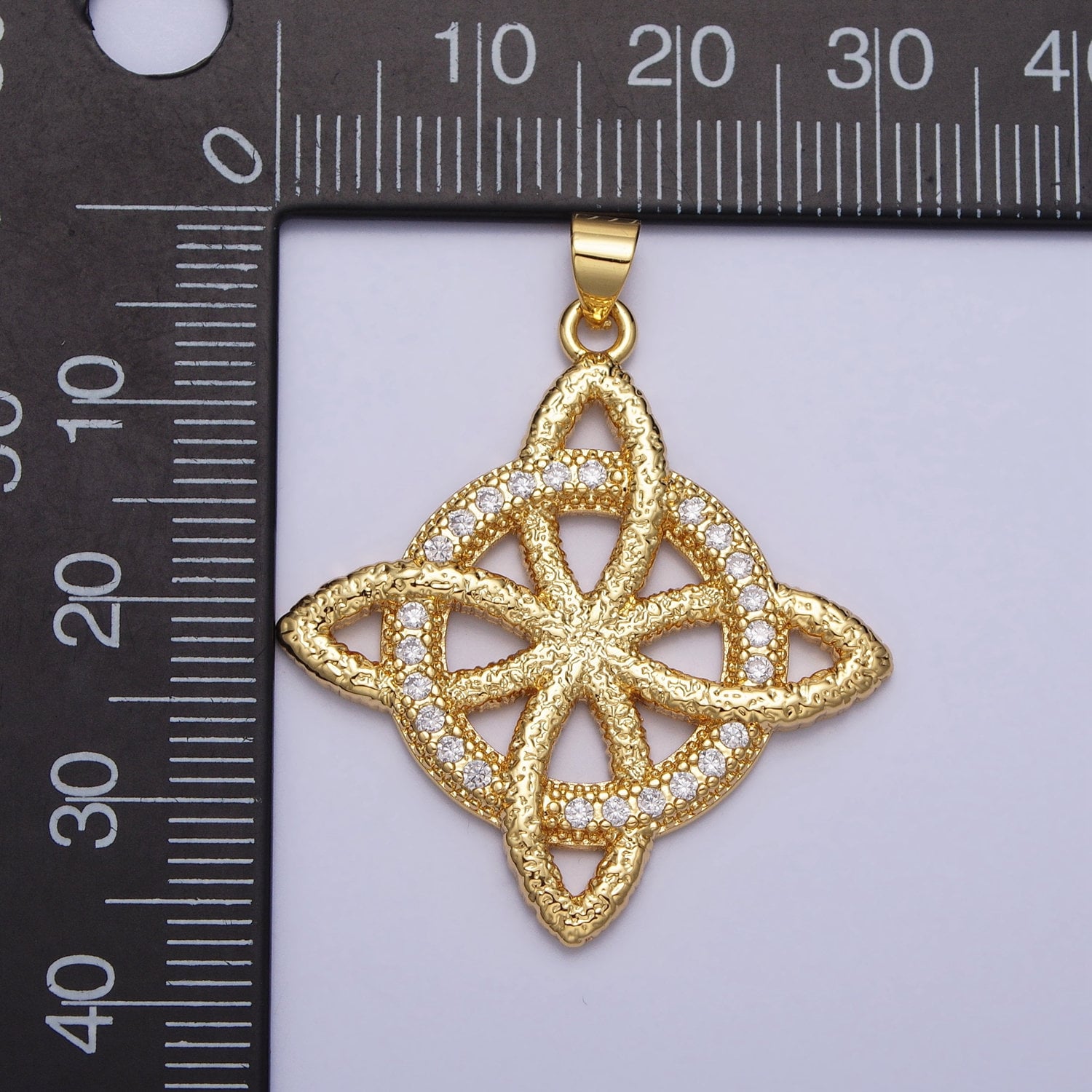 24K Gold Filled Micro Pave Celtic Eternity Knot Circle Pendant Charm for Irish Jewelry Inspired Art AA257