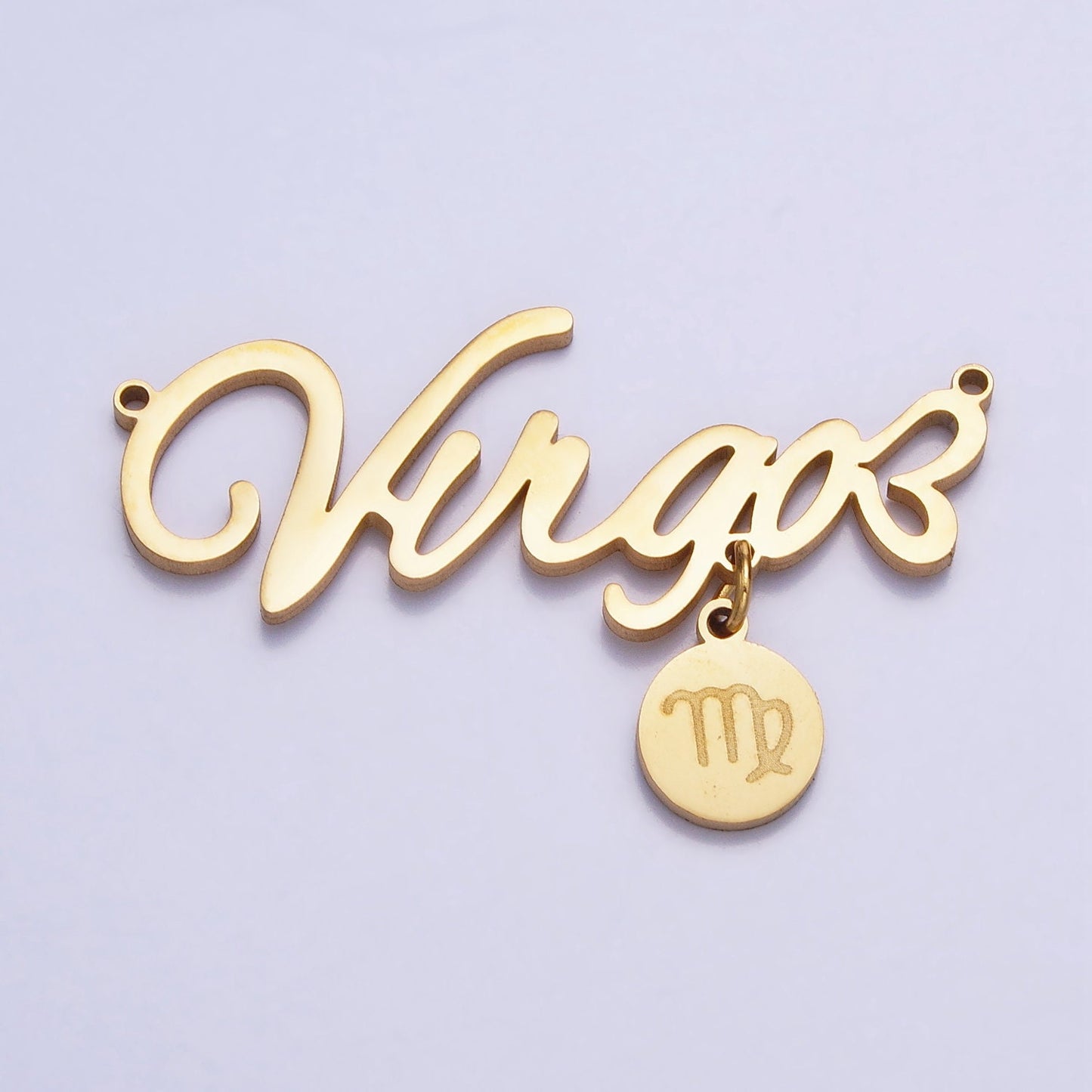 Gold Cursive Font Zodiac Charms Connector for Necklace Bracelet Link Connector Astrology Necklace Charm Personalized Jewelry Wholesale