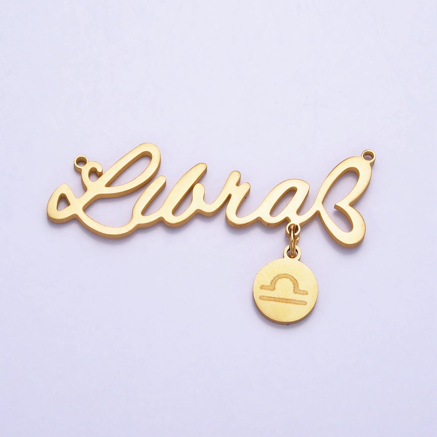 Gold Cursive Font Zodiac Charms Connector for Necklace Bracelet Link Connector Astrology Necklace Charm Personalized Jewelry Wholesale