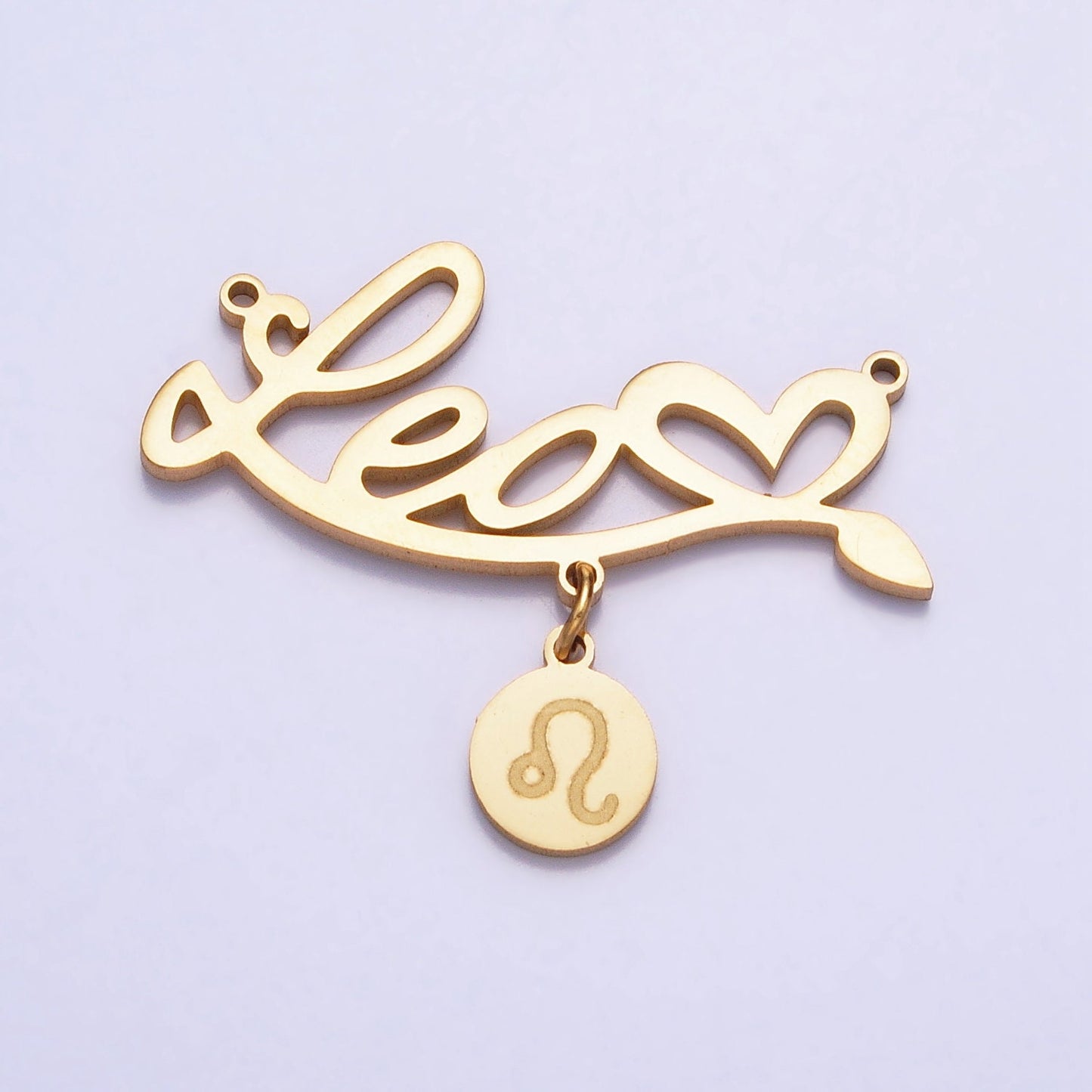 Gold Cursive Font Zodiac Charms Connector for Necklace Bracelet Link Connector Astrology Necklace Charm Personalized Jewelry Wholesale