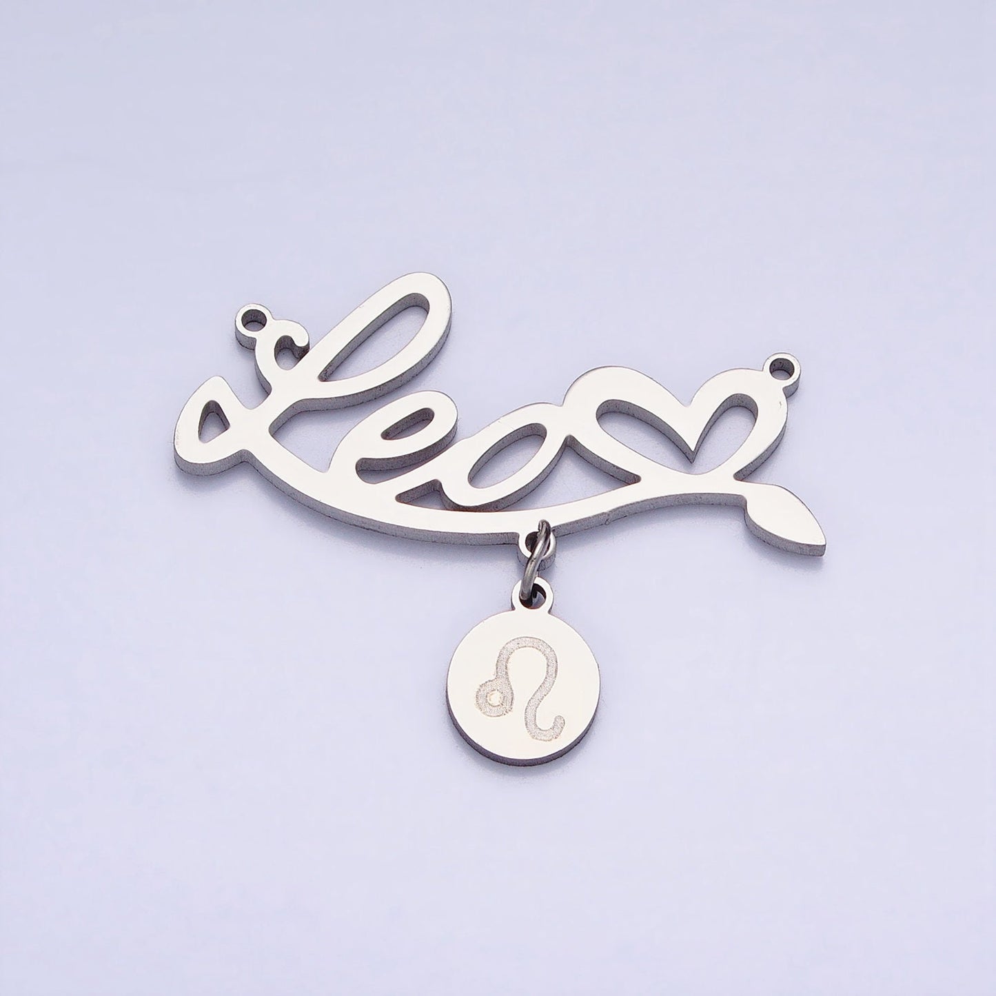 Stainless Steel Cursive Font Zodiac Charms Connector for Necklace Bracelet Astrology Necklace Charm Personalized Jewelry Wholesale