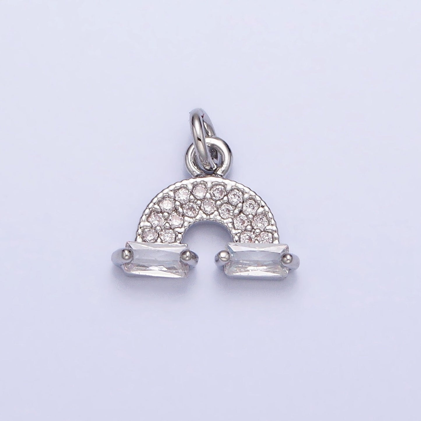 Tiny CZ Rainbow Charm Small Micro Pave Cloud Charm Celestial Jewelry Add-On Charm | AC723 AC724