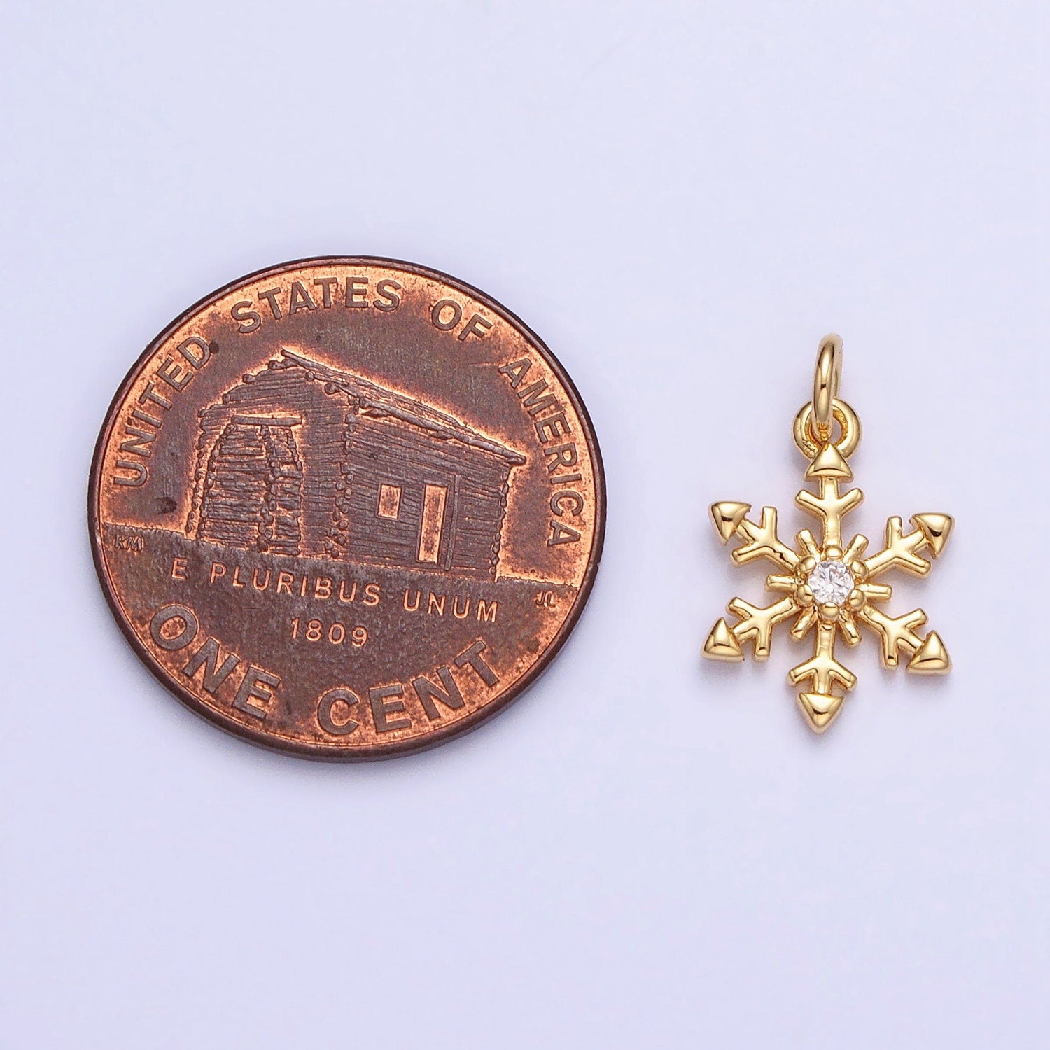 Mini Gold plated Winter Cubic Snow Flake Charm Small Silver Snow Flake Pendant AC721 AC722