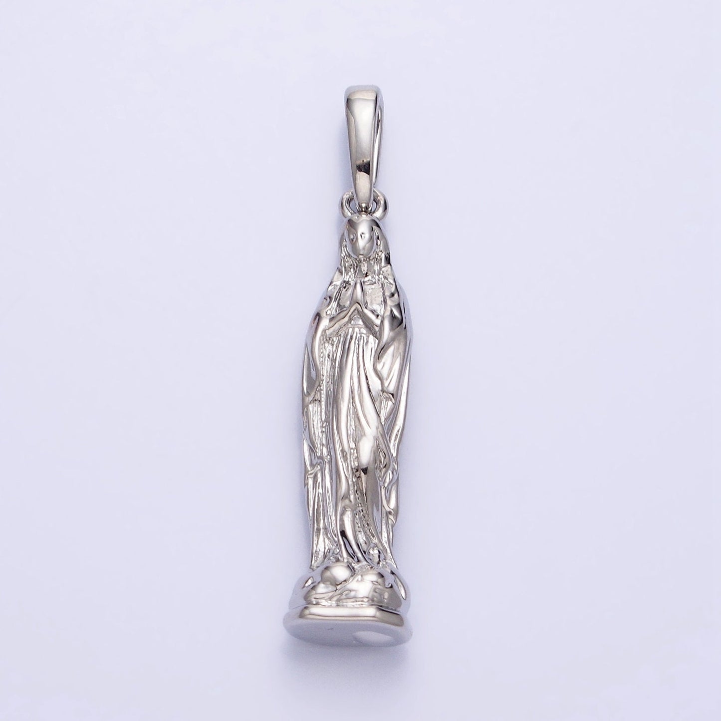 Gold, Silver Praying Mother Virgin Mary Charm Statue Religious Pendant | AA217 AA218