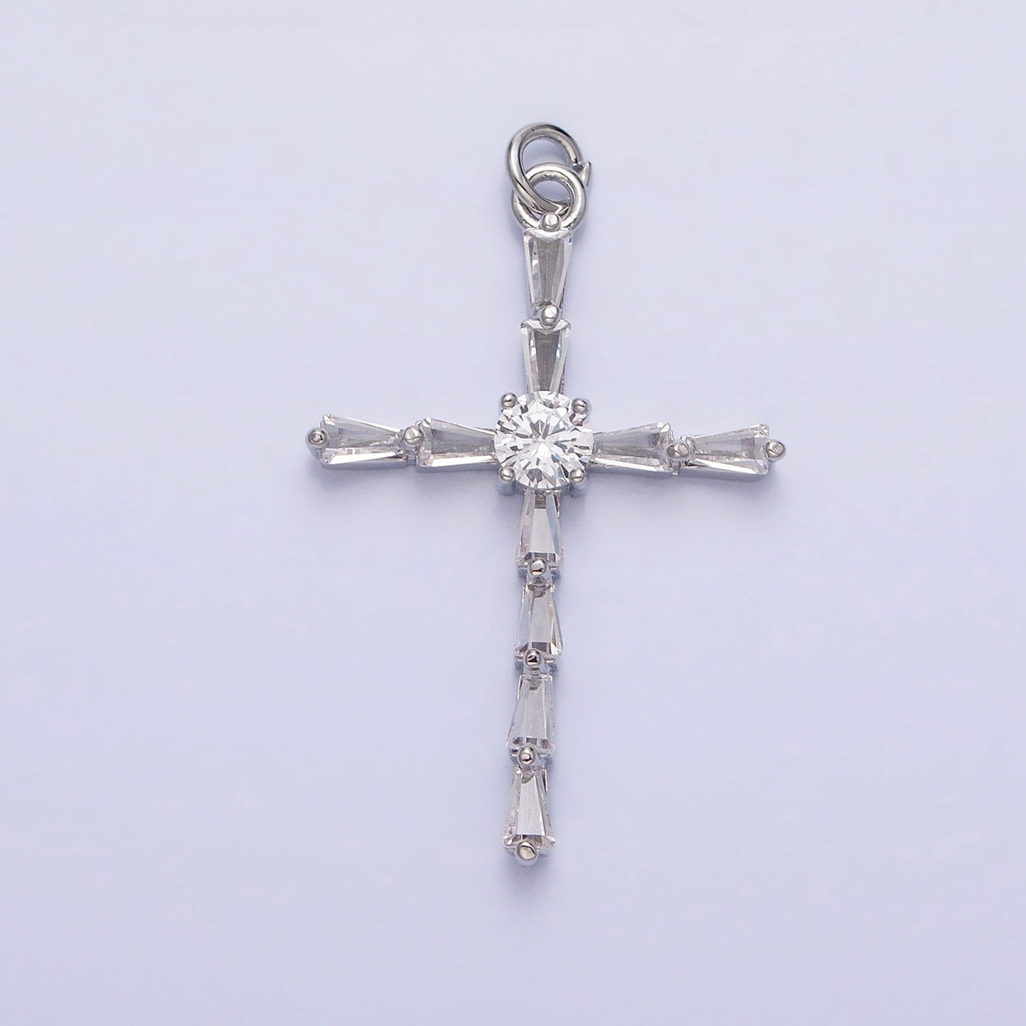 Dainty Cross Pendant , Victorian Gold Cross Charm add on charm Cubic Zirconia for Religious necklace earring AC735