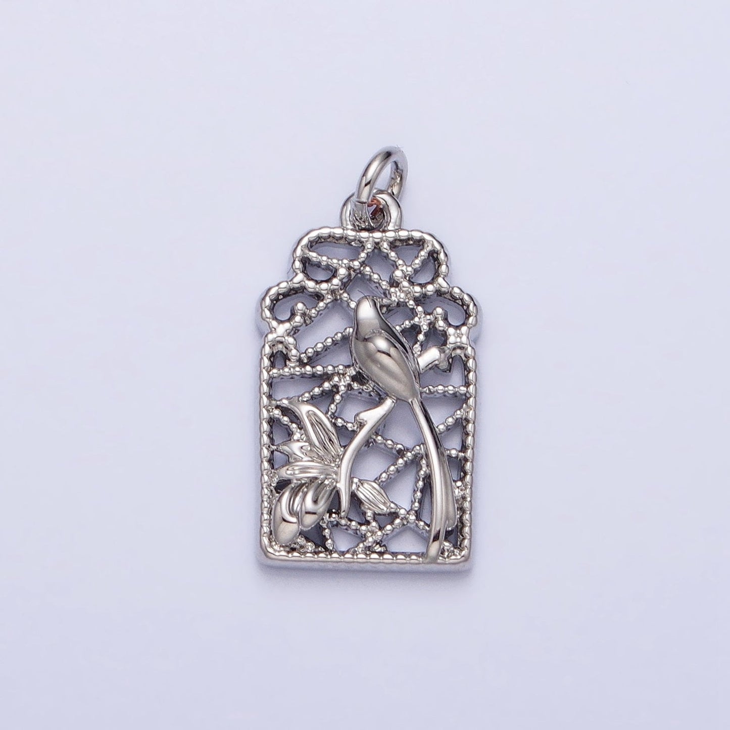 Bird in window Gold Plated pendant charms 19.8x9.9m for Bracelet Necklace Earring Supply AC715 AC716