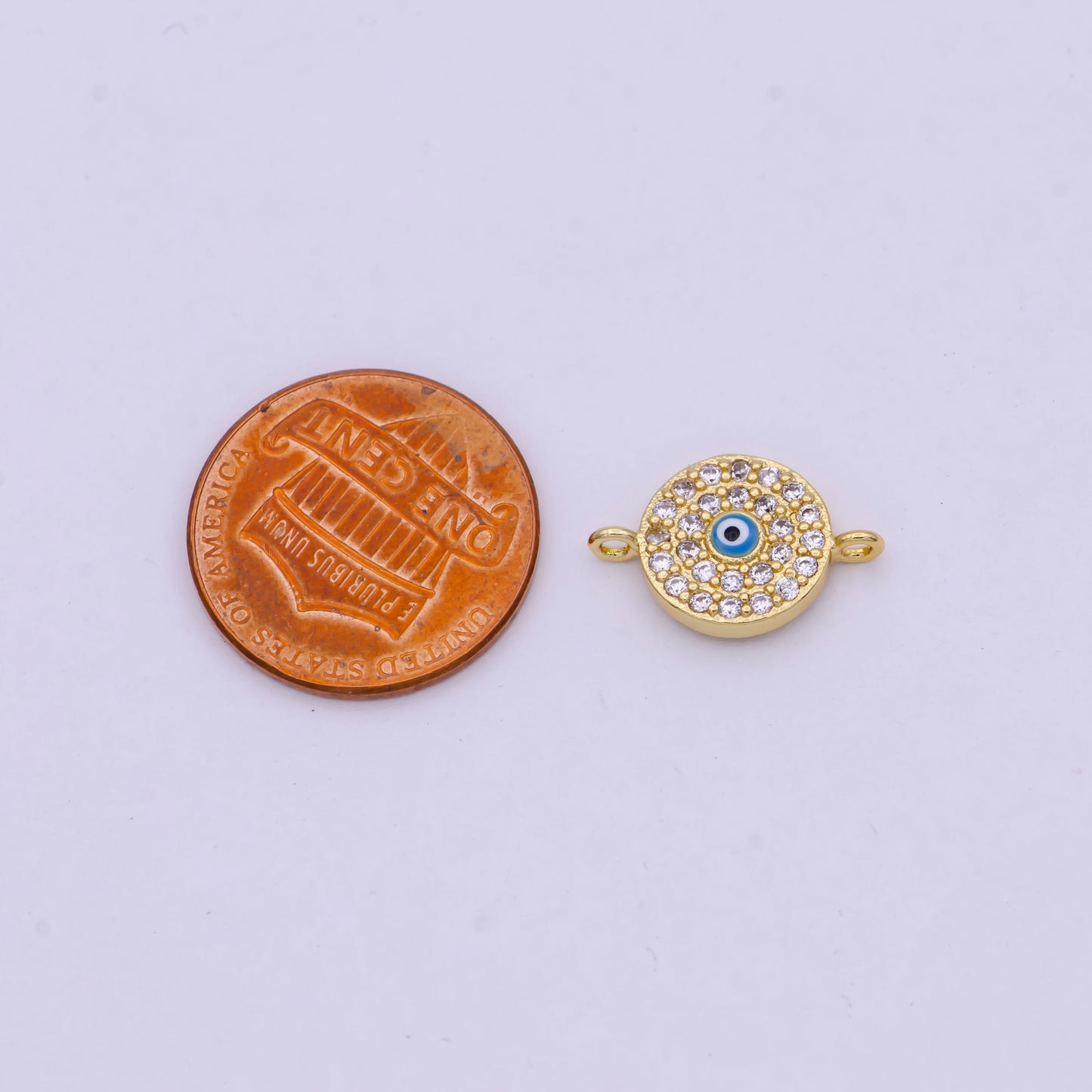 Mini Gold Evil Eye Connector for DIY Fashion Jewelry Making Bracelet, Necklace Earring Supply Y-426