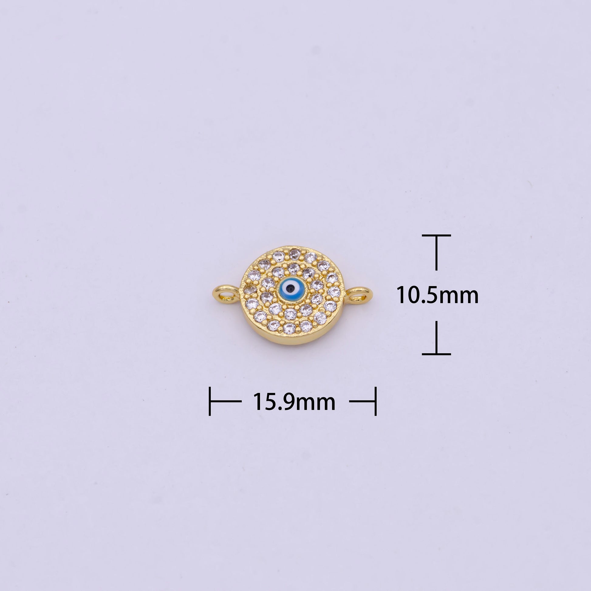 Mini Gold Evil Eye Connector for DIY Fashion Jewelry Making Bracelet, Necklace Earring Supply Y-426