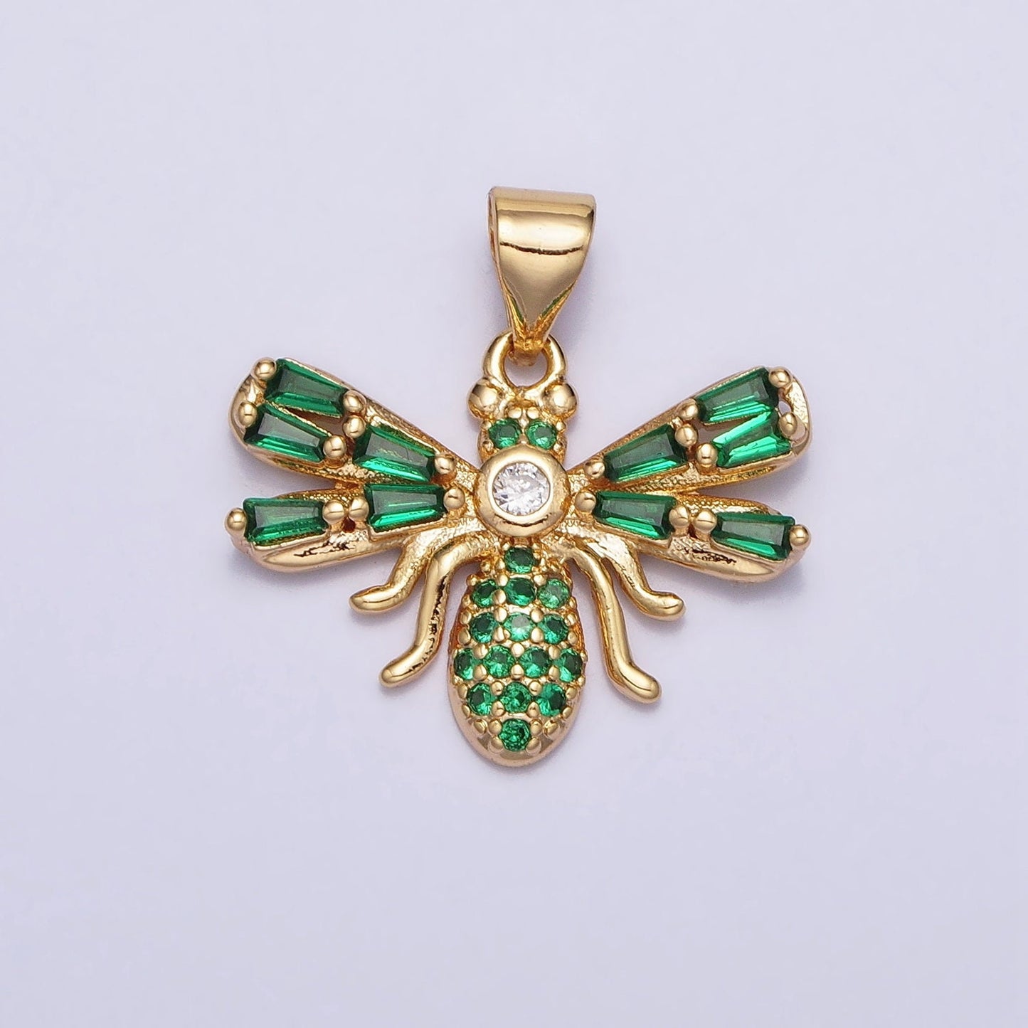 16K Gold Filled Fly Charm Insect Pendant Spirit Animal Micro Pave Mosquito Charm Pendant AA382 AA383