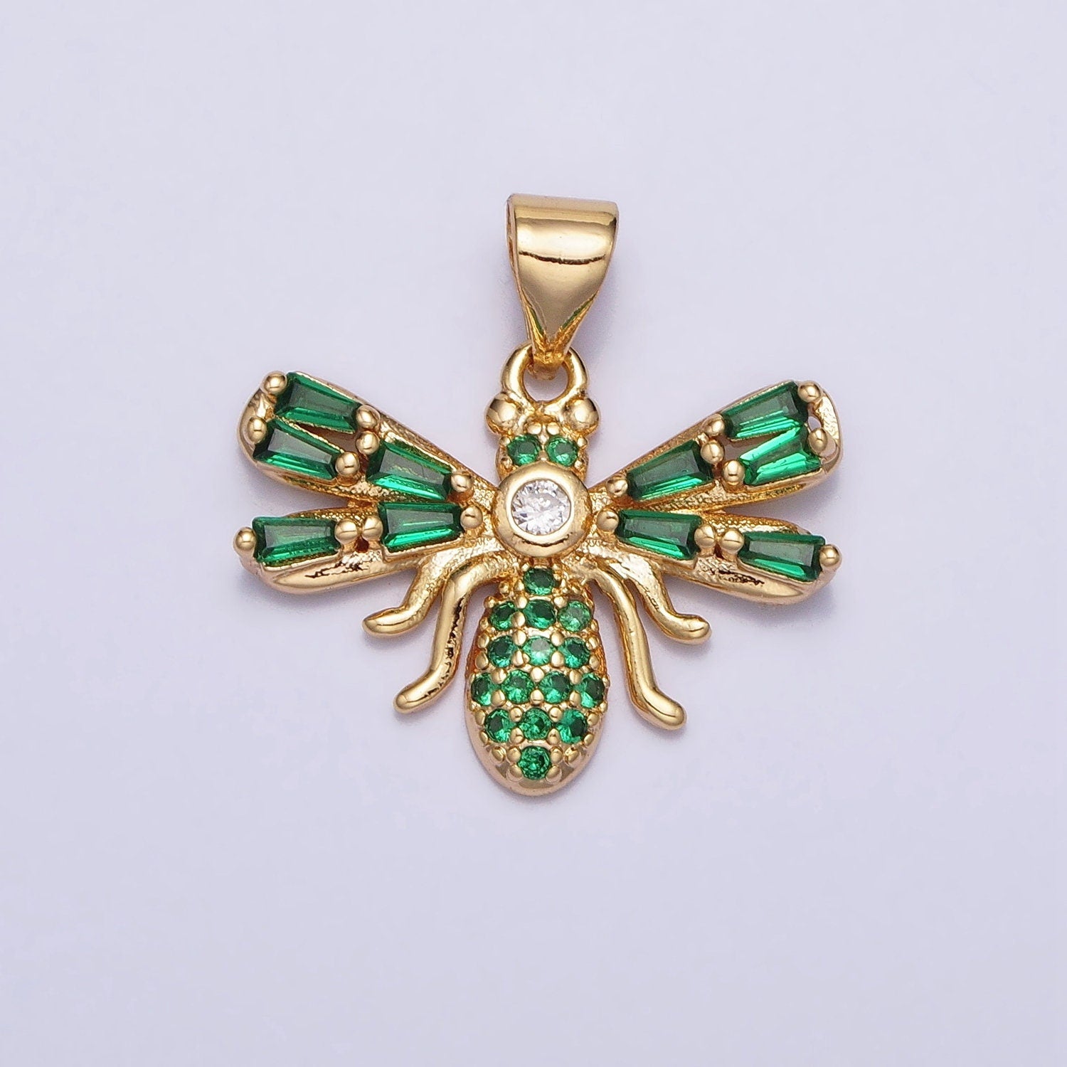 16K Gold Filled Fly Charm Insect Pendant Spirit Animal Micro Pave Mosquito Charm Pendant AA382 AA383