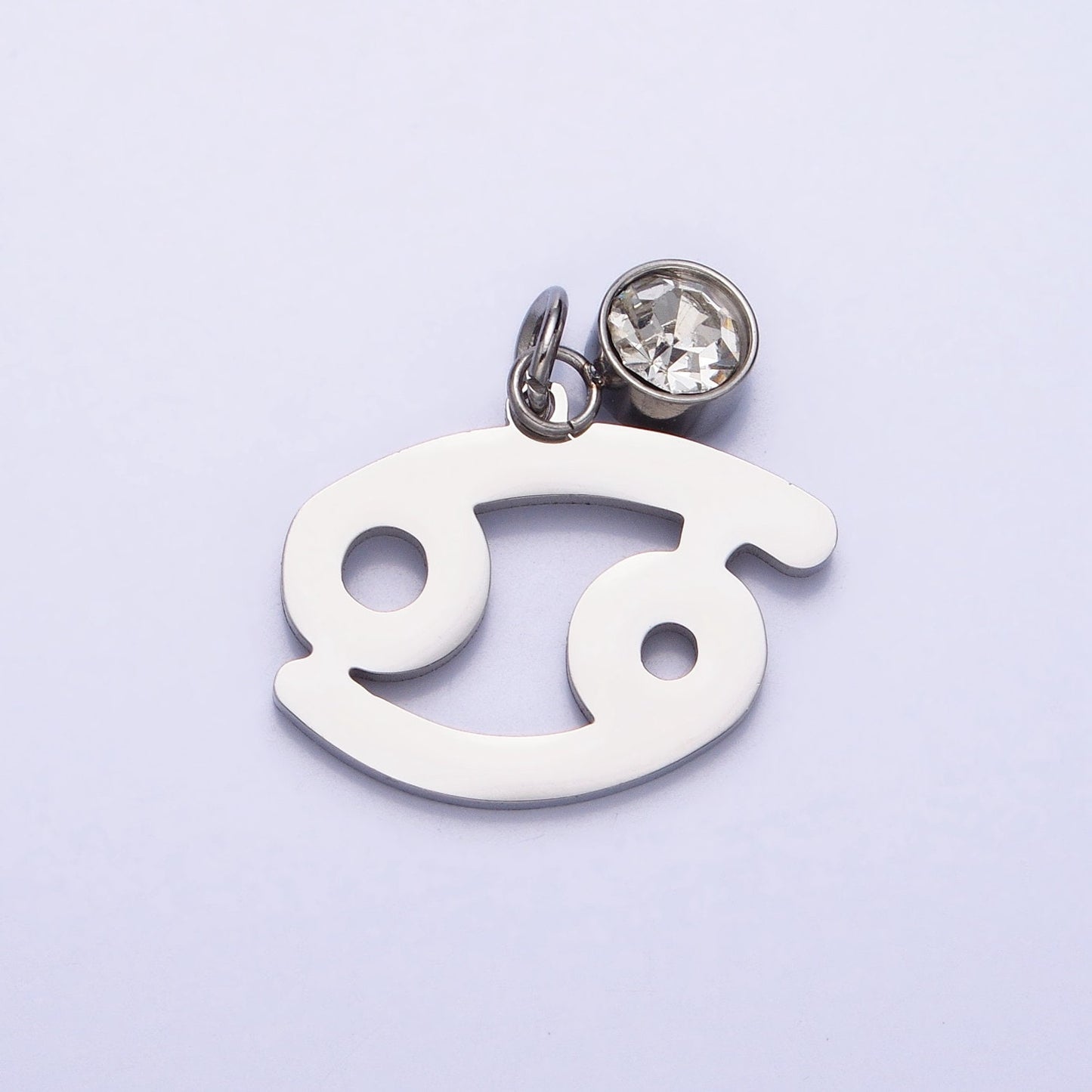 Add on Small Stainless Steel Zodiac Charms Birthstone CZ Astrological Zodiac Signs Symbols, Birthday Personalized Horoscope Charm