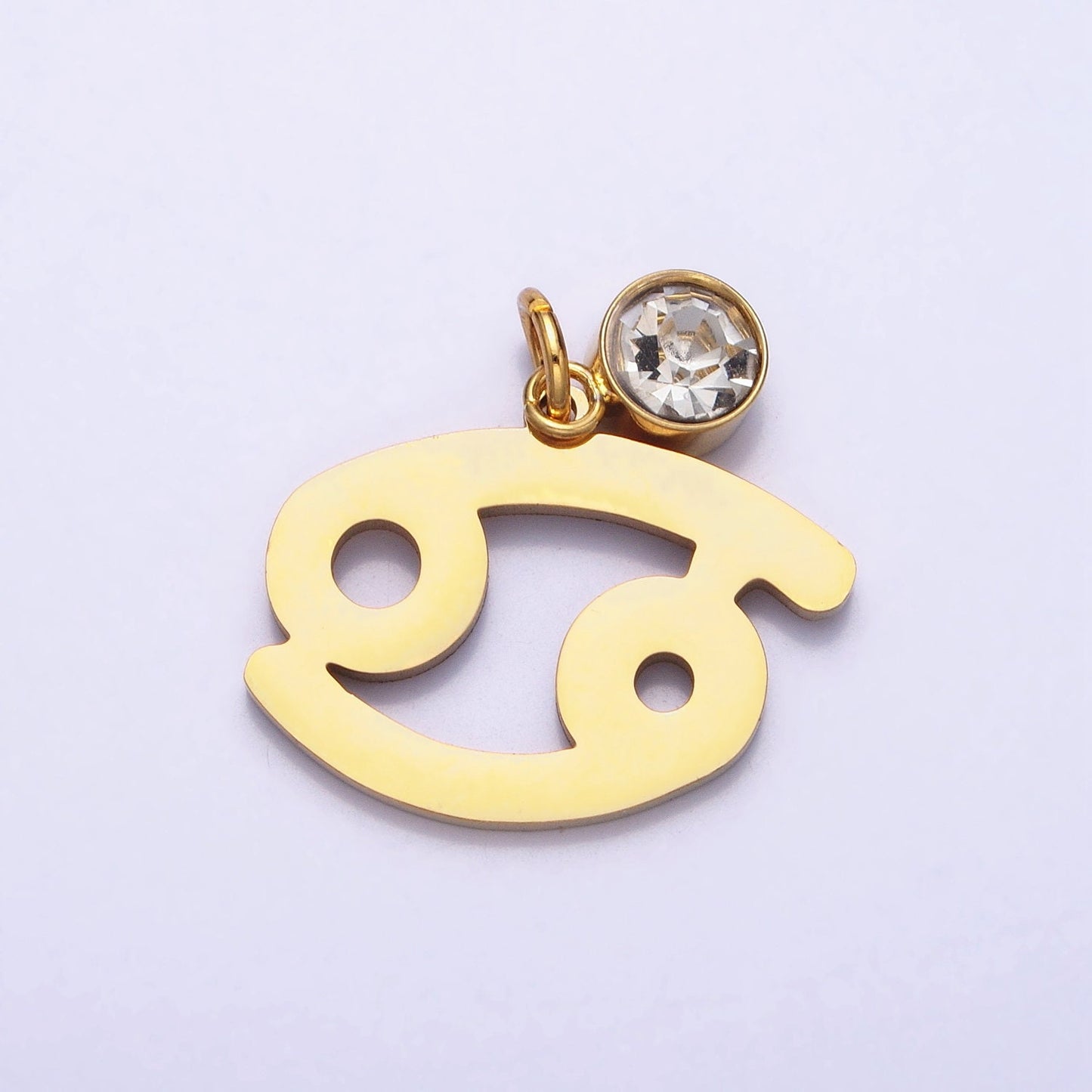Add on Small Gold Zodiac Charms Birthstone CZ Astrological Zodiac Signs Symbols, Birthday Personalized Horoscope Charm Stainless Steel