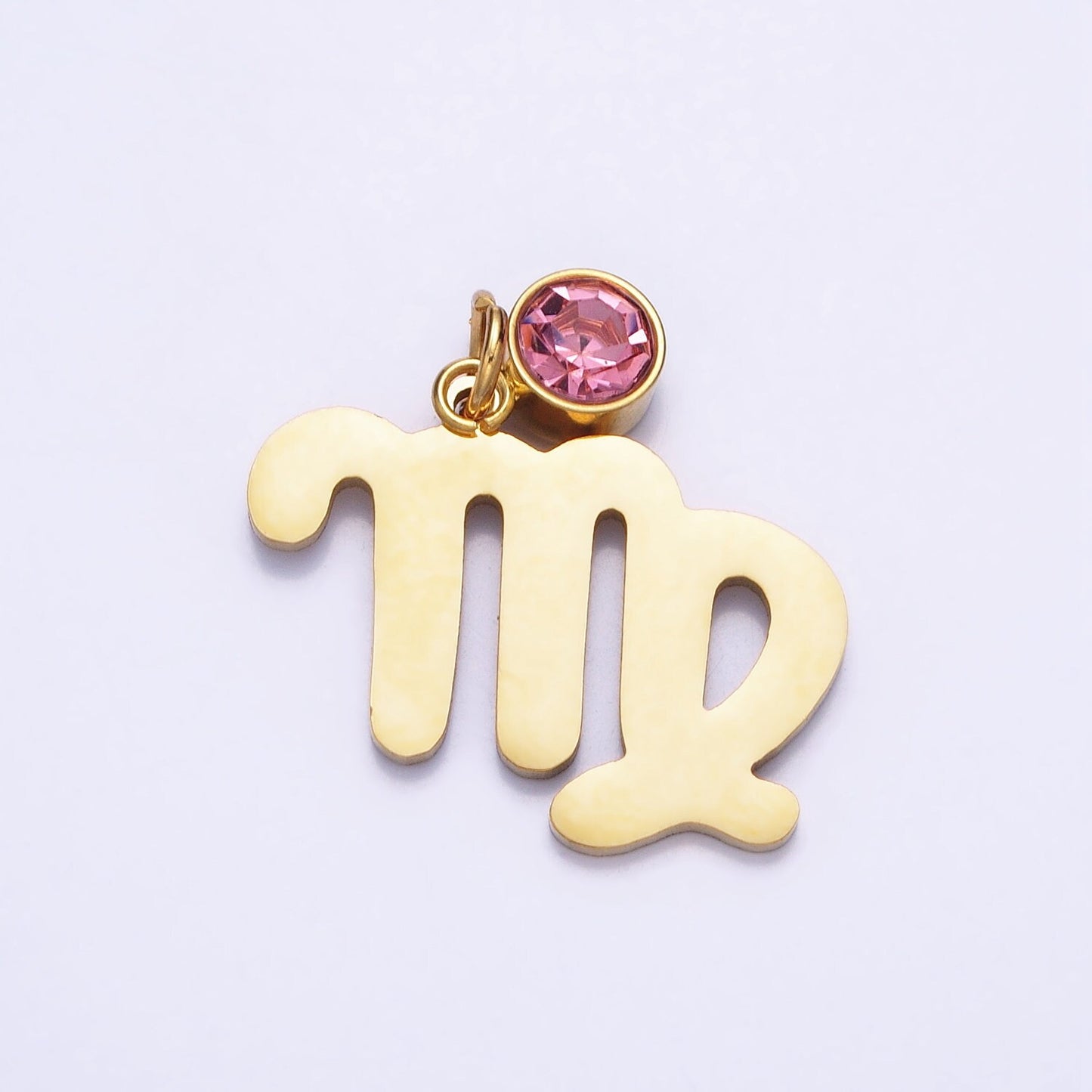 Add on Small Gold Zodiac Charms Birthstone CZ Astrological Zodiac Signs Symbols, Birthday Personalized Horoscope Charm Stainless Steel