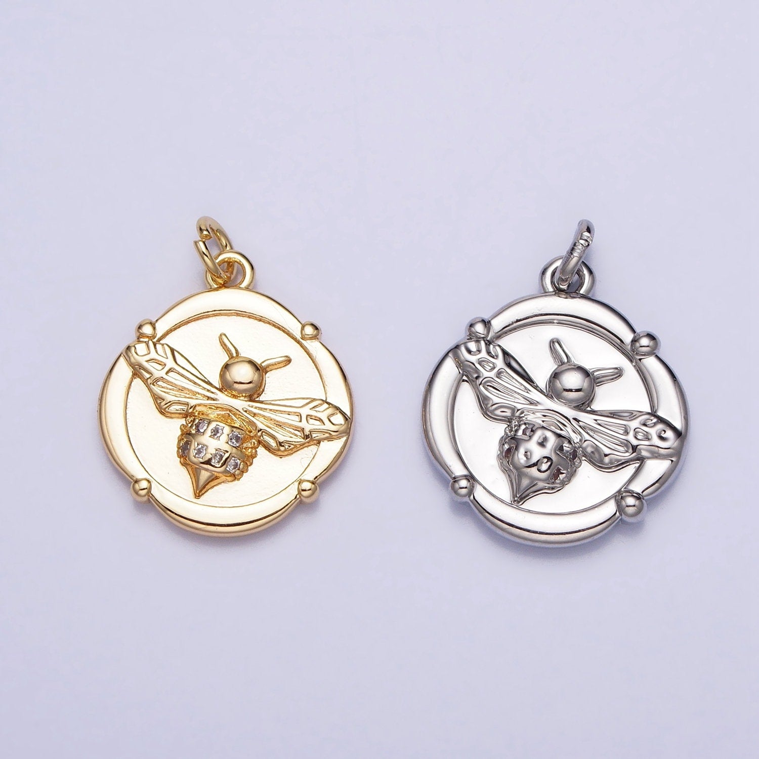 Small Gold Coin fly pendant necklace / insect Charm / silver fly charm / bug jewelry Inspired for Necklace Bracelet Earring Component AC689