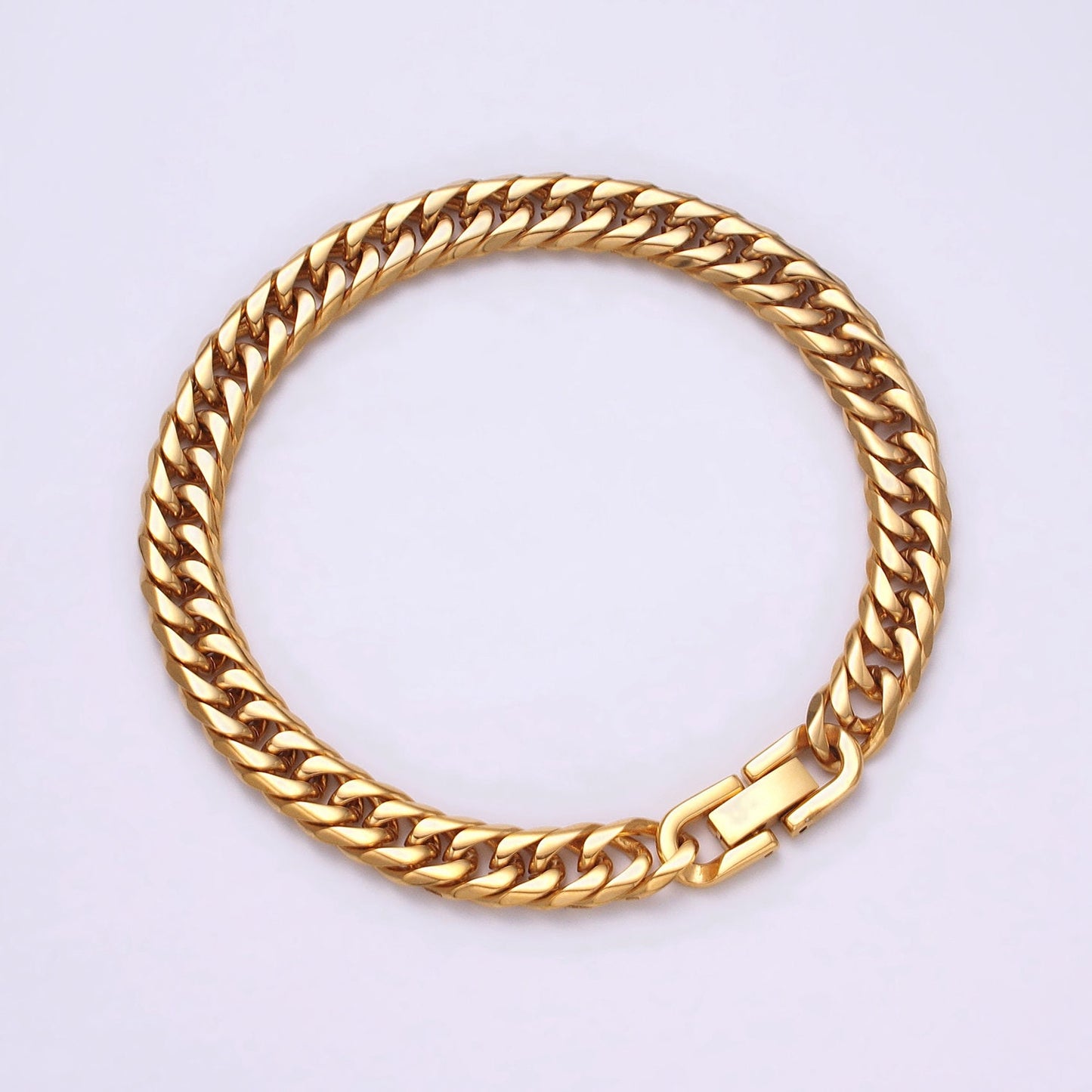 Miami Cuban Link Chain Bracelet 24k Gold Plated Hip Hop Stainless Steel 8mm-11mm Thick Bracelet for Men Father Day Gift Boy Friend Jewelry