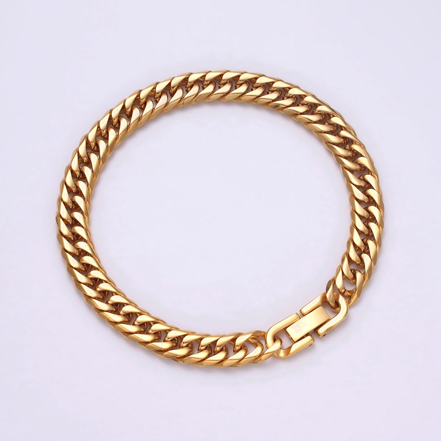 Miami Cuban Link Chain Bracelet 24k Gold Plated Hip Hop Stainless Steel 8mm-11mm Thick Bracelet for Men Father Day Gift Boy Friend Jewelry