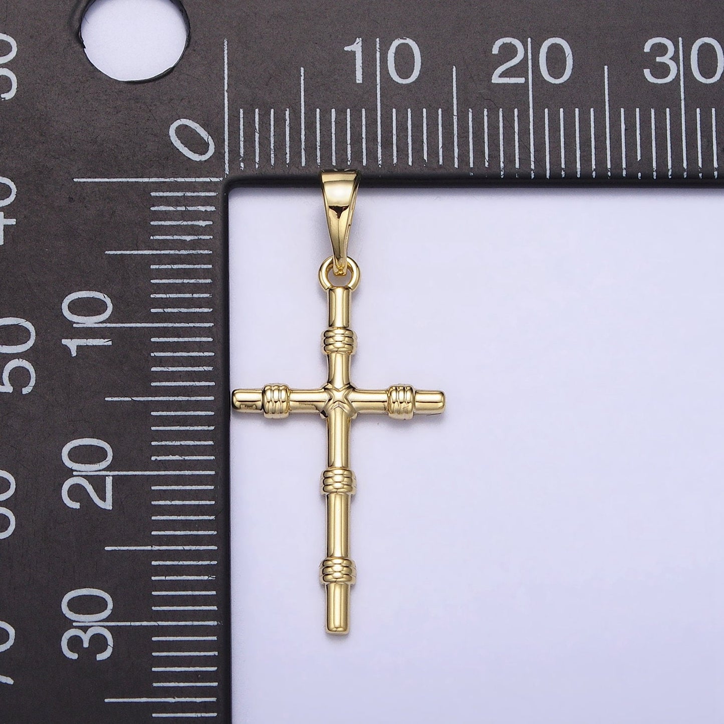 Dainty Cross Pendant Slim Gold Cross Charm add on Charm for Rosary Religious necklace earring Supply AA297