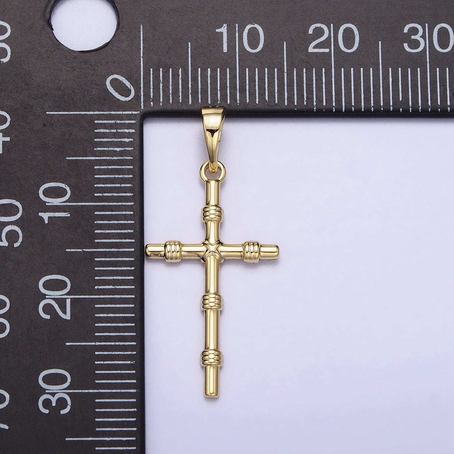 Dainty Cross Pendant Slim Gold Cross Charm add on Charm for Rosary Religious necklace earring Supply AA297