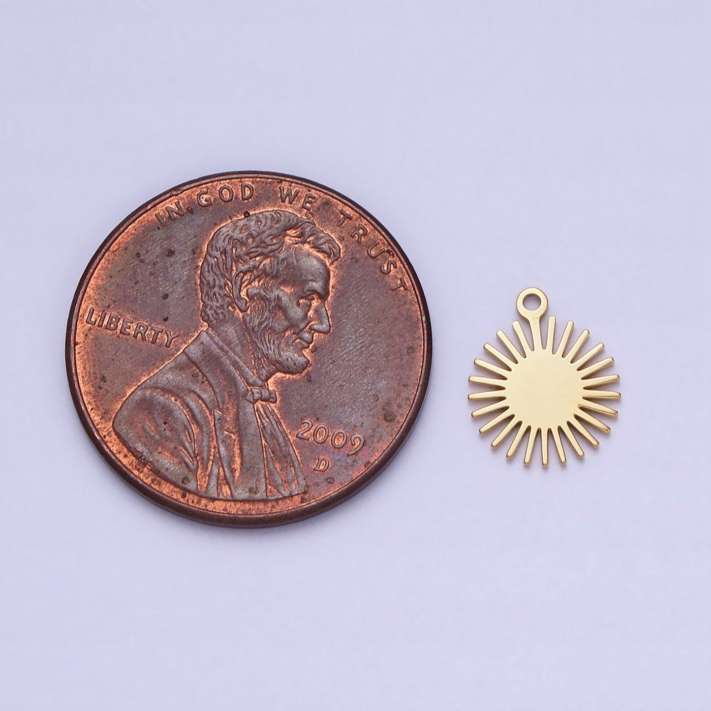 Mini Stainless Steel Sun Charm in Gold & Silver Celestial Pendant Lead Nickel Free Tarnish Free | P-889