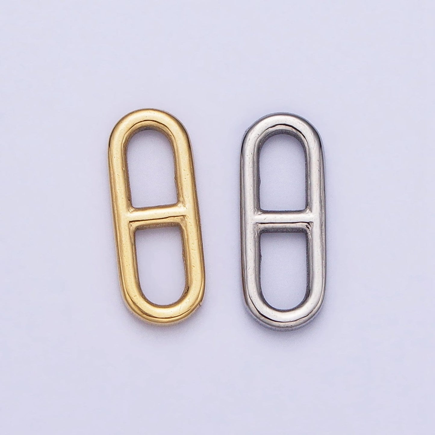 Stainless Steel Pill Oblong Paperclip Link Charm in Gold & Silver Elongated Link Chain for Necklace Bracelet Supply | P-898