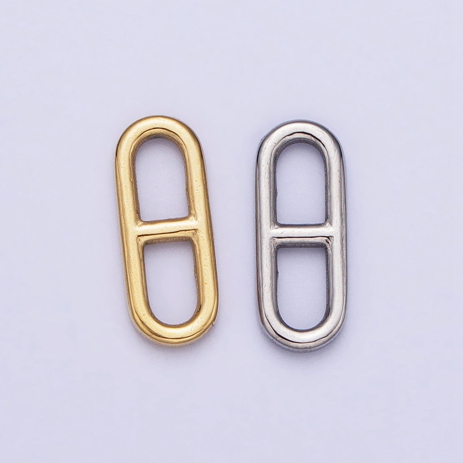 Stainless Steel Pill Oblong Paperclip Link Charm in Gold & Silver Elongated Link Chain for Necklace Bracelet Supply | P-898