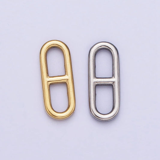 Stainless Steel Pill Oblong Paperclip Link Charm in Gold & Silver Elongated Link Chain for Necklace Bracelet Supply | P-898