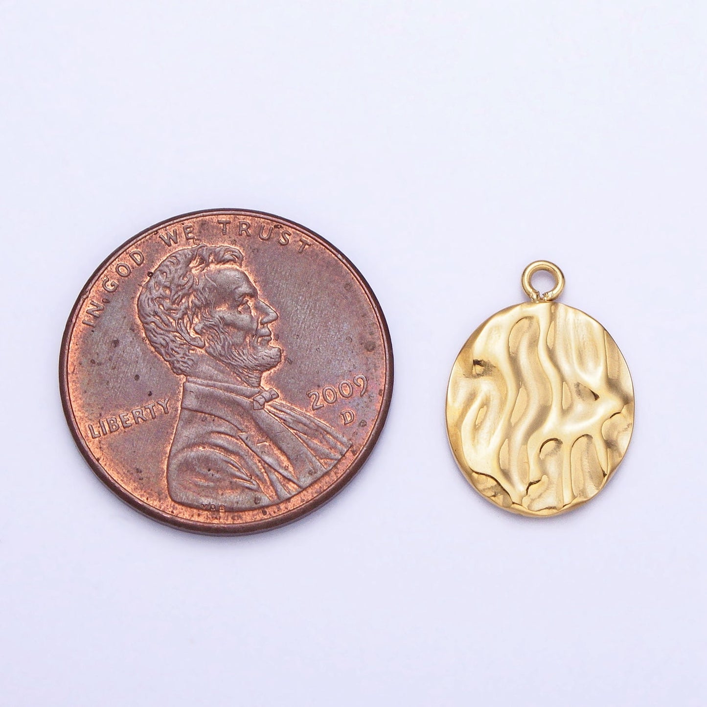 Dainty Rustic Stainless Steel Round Charm in Gold & Silver Circle Medallion Pendant Lead Nickel Free Tarnish Free | P-890