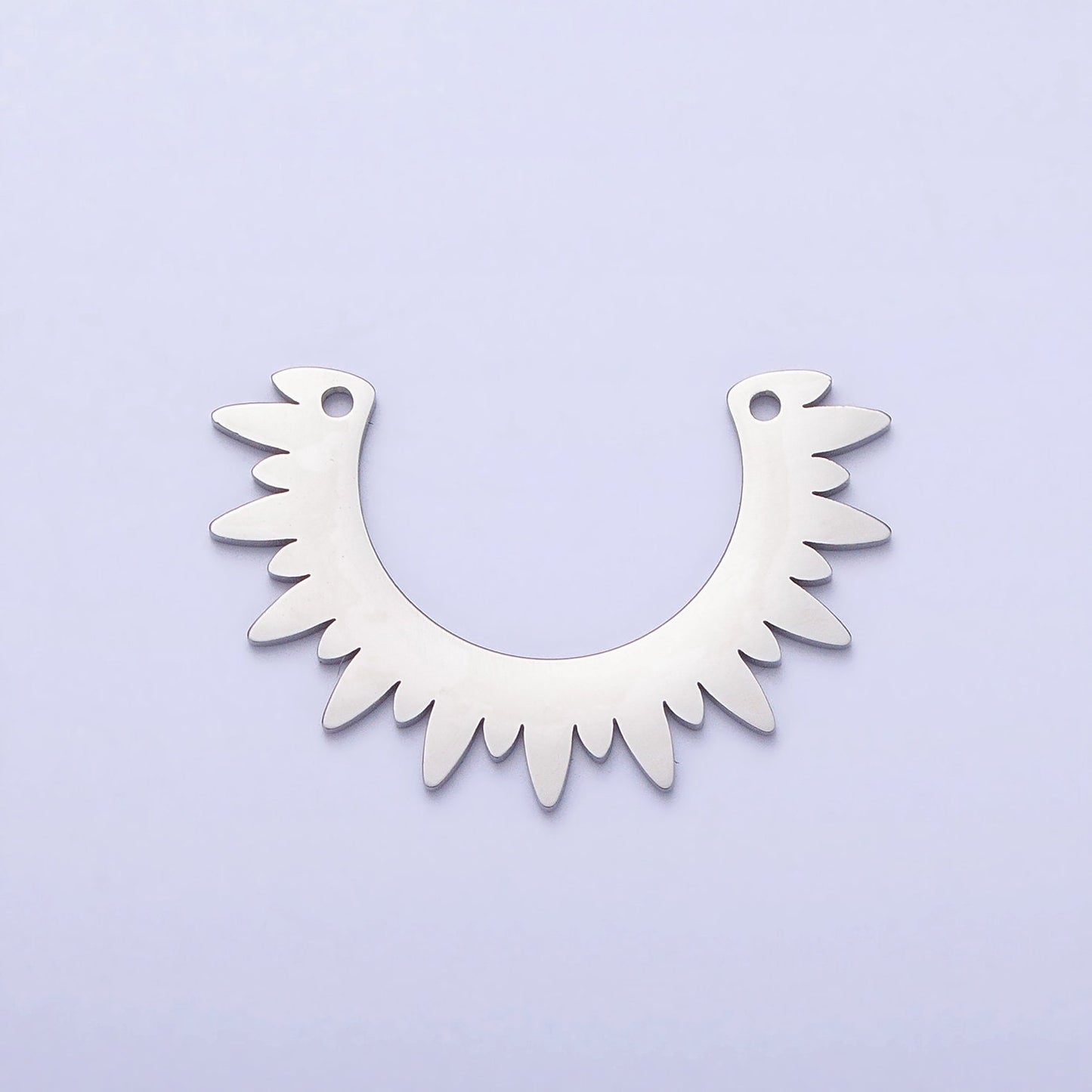 Half Sun Charm Stainless Steel Gold Sun Ray Charm Connector Lead Nickel Free Celestial Link Connector for Tribal Jewelry Necklace P-909